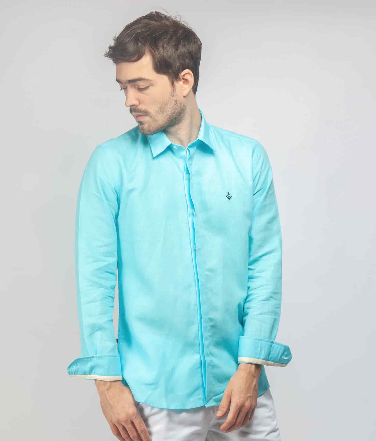 Camisa Lino Aguamarina - miniatura 1