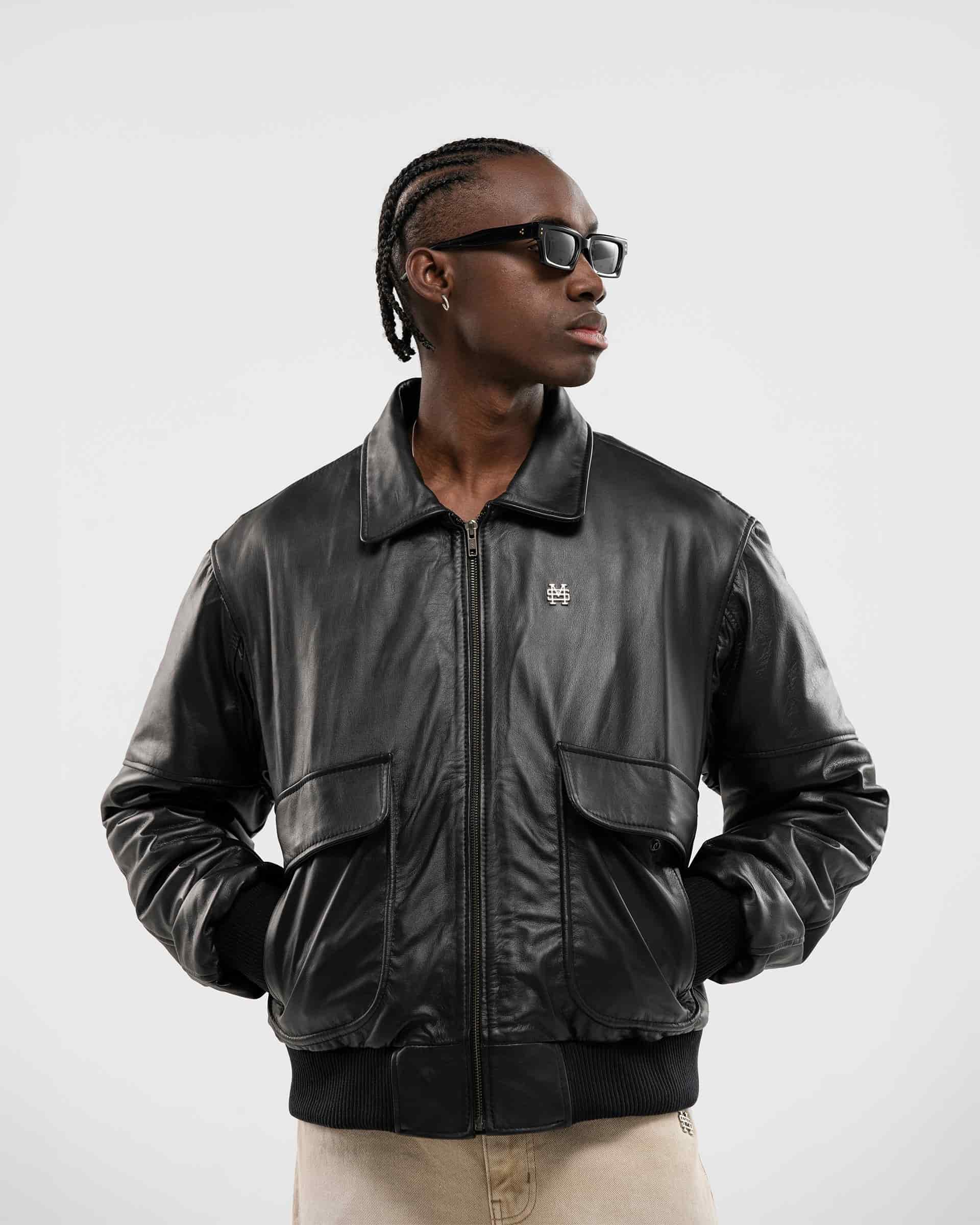 Edición Limitada | Chaqueta de Cuero Aviador - Negro - miniatura 4