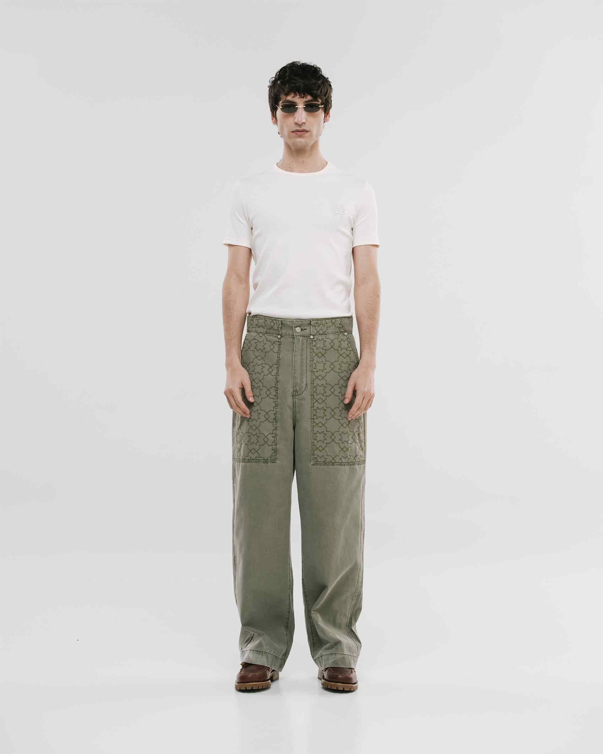 Wide Fit Chore Pants - Verde Oliva - miniatura 3