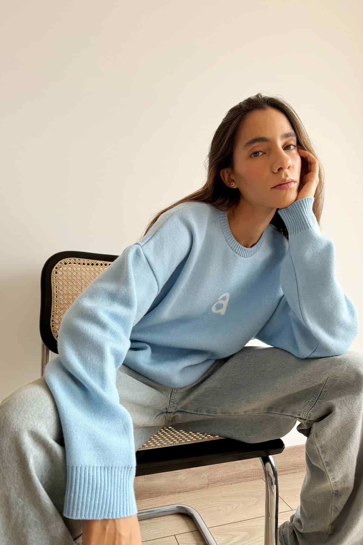 MONOGRAM SWEATER SKY BLUE - miniatura 4