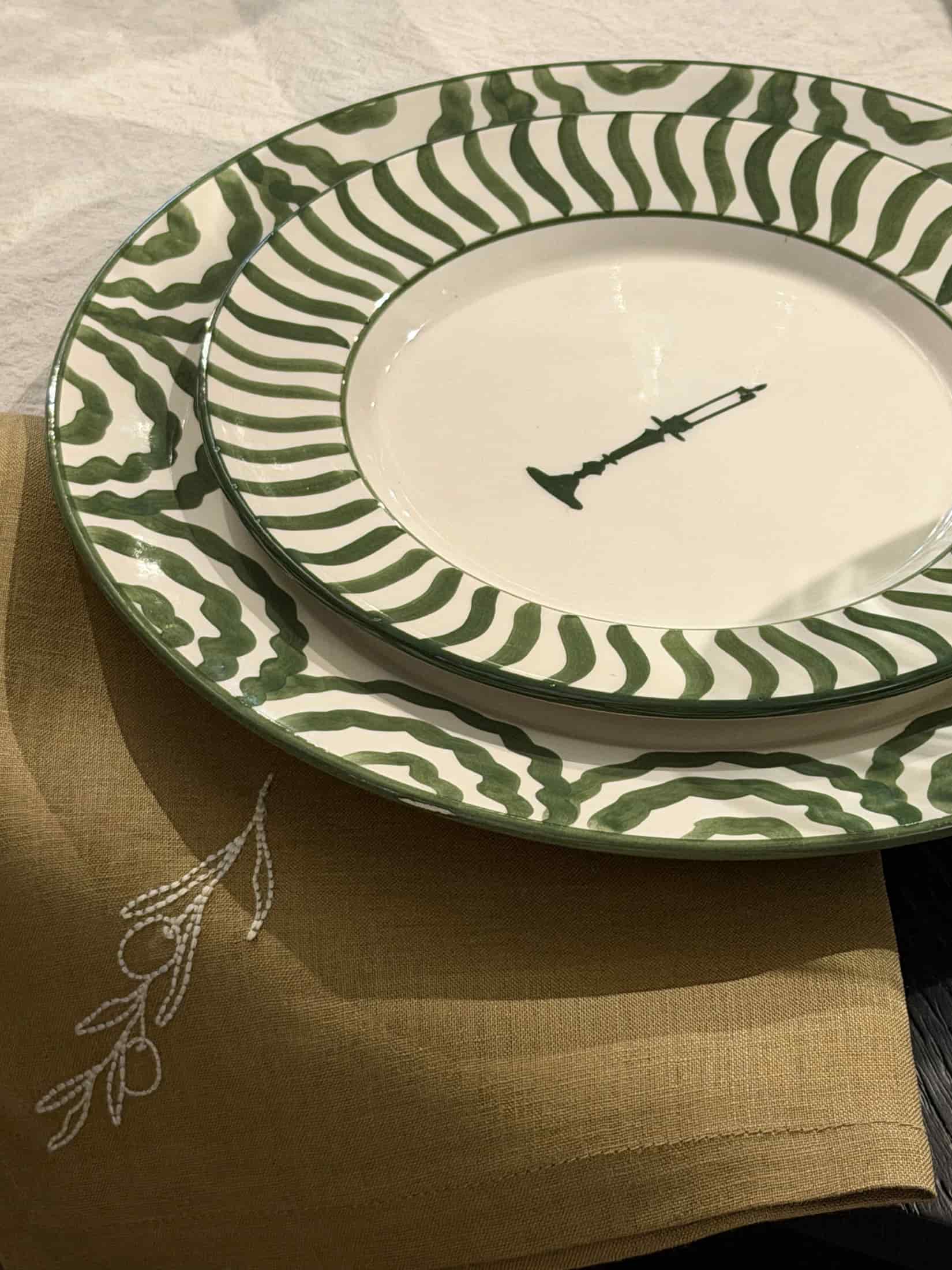 SET X 2 DESSERT PLATE CANDLE - GREEN - miniatura 4