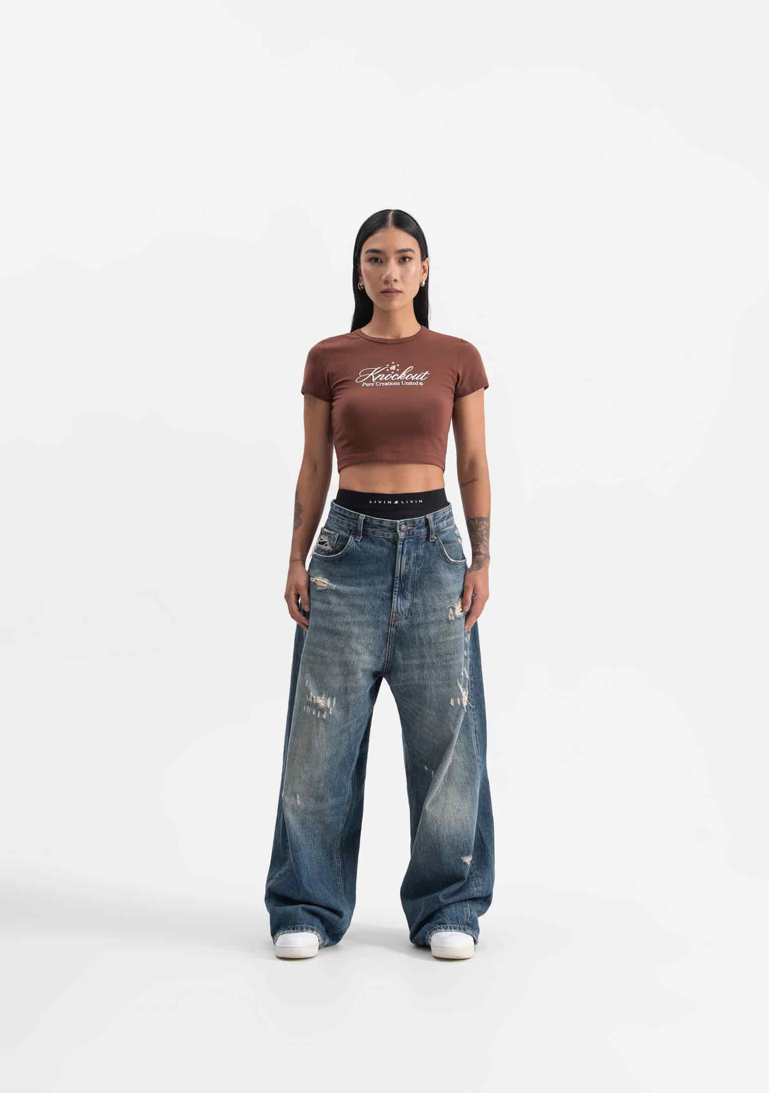 Knockout brown baby tee - miniatura 4