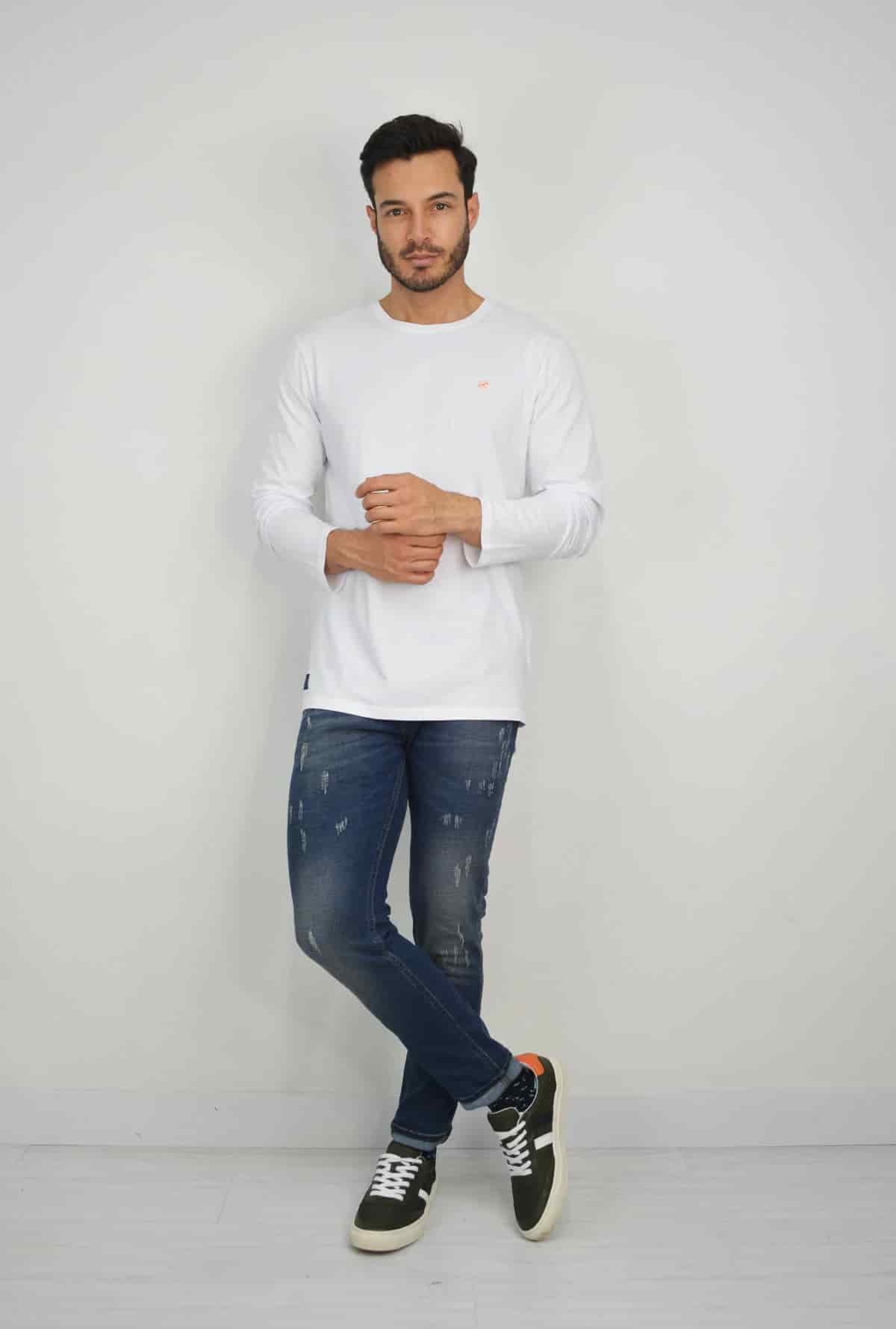 Camibuso Blanco Para Hombre TS3030 - miniatura 3