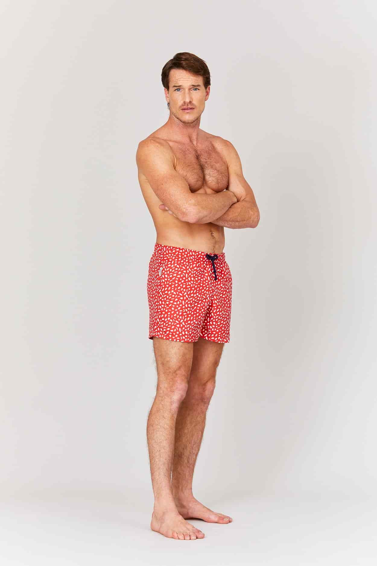 Men's swim trunk red mushroom - miniatura 1