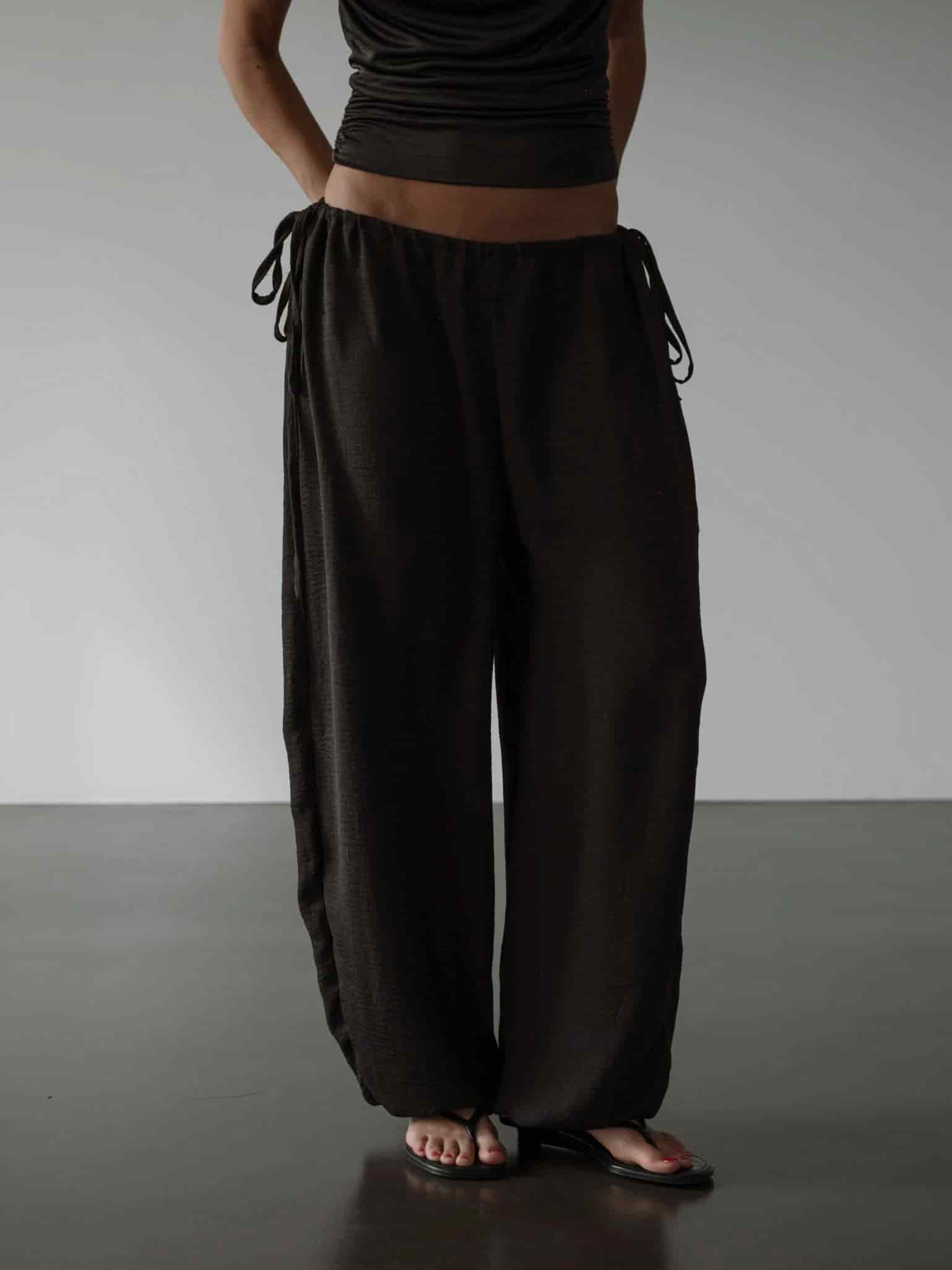 BREEZY SLOUCHY PANTS - BLACK - miniatura 2