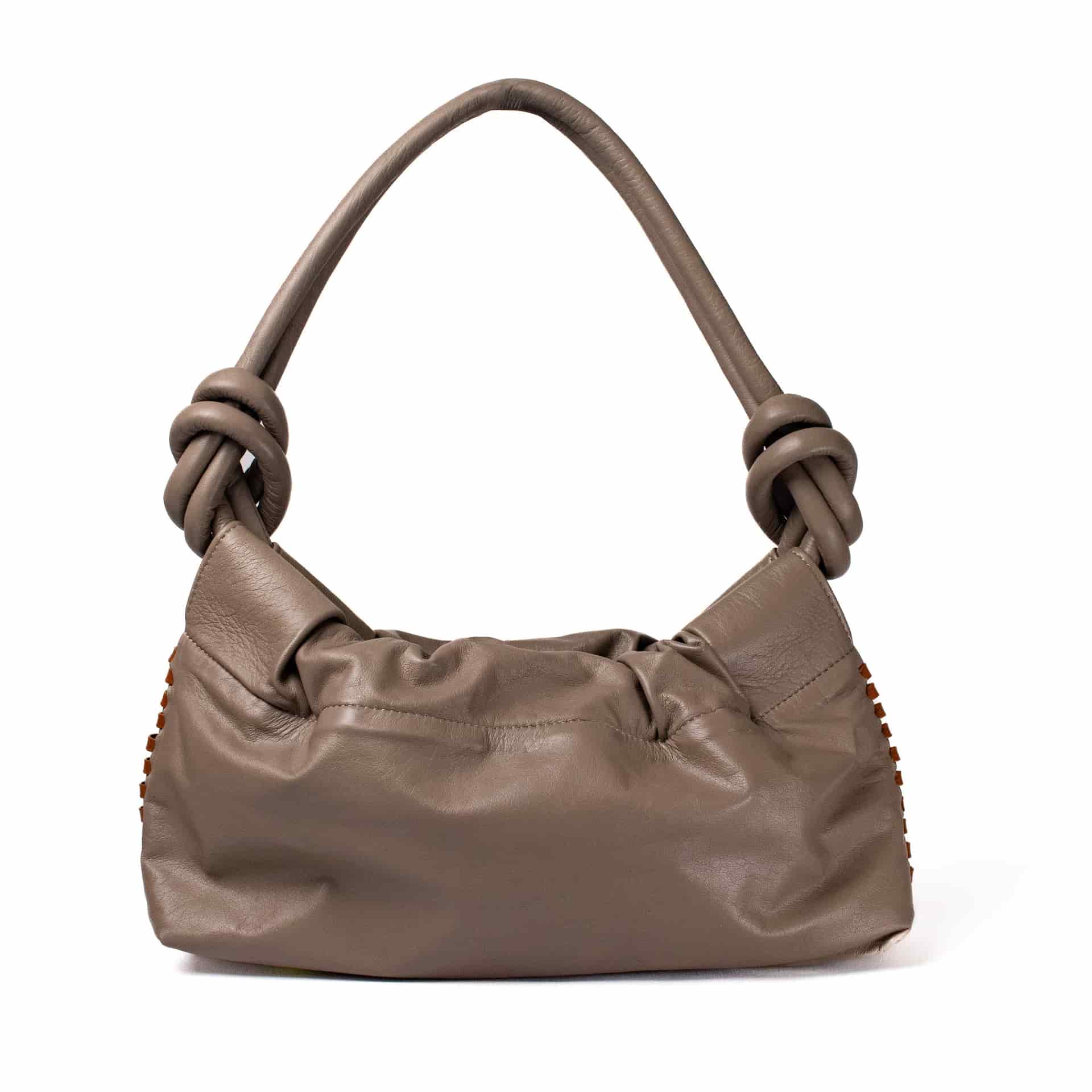 CHUNKIE baguette BAG - taupe x honey weave - miniatura 1