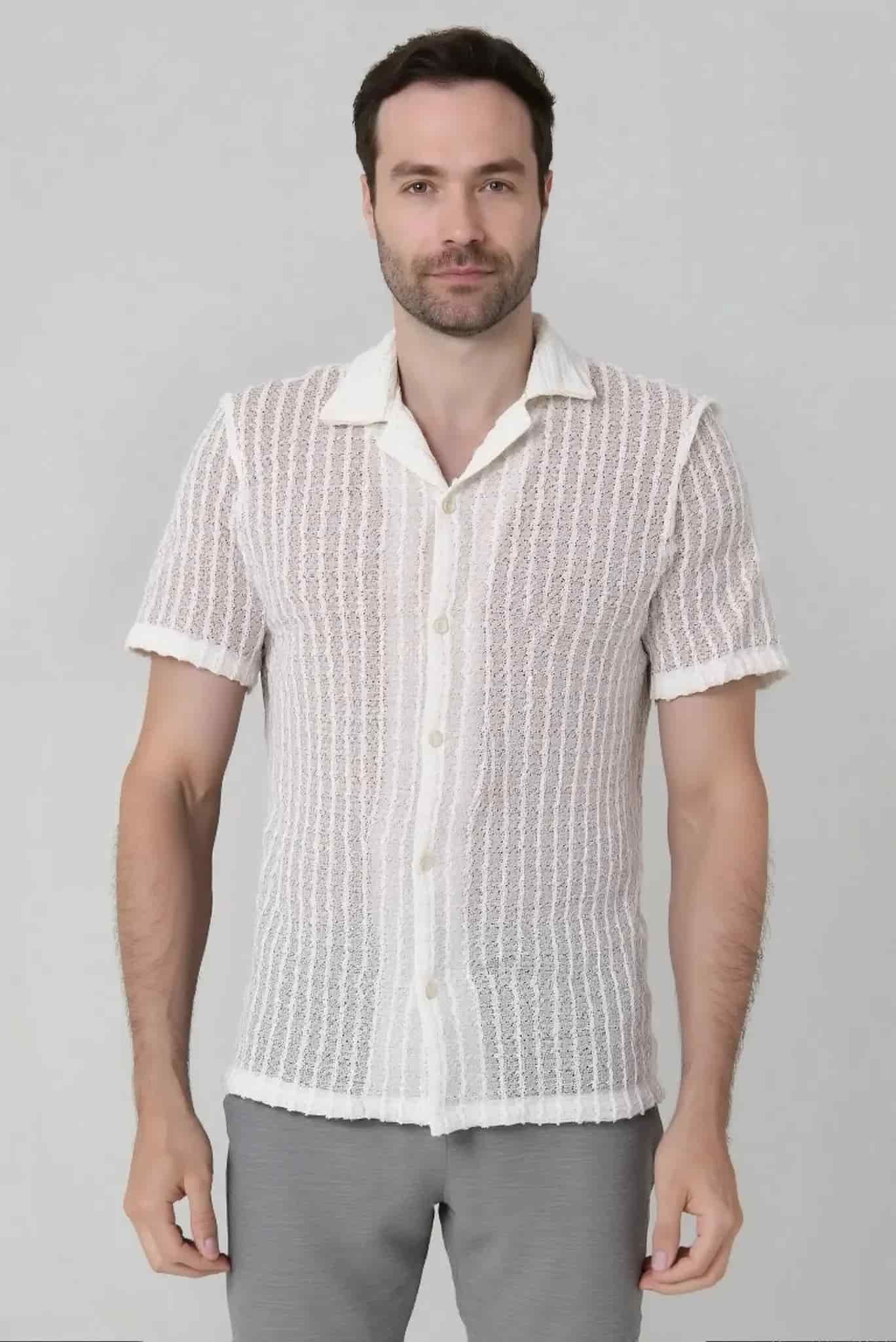 Camisa tejida manga corta Jon Sonen - miniatura 2