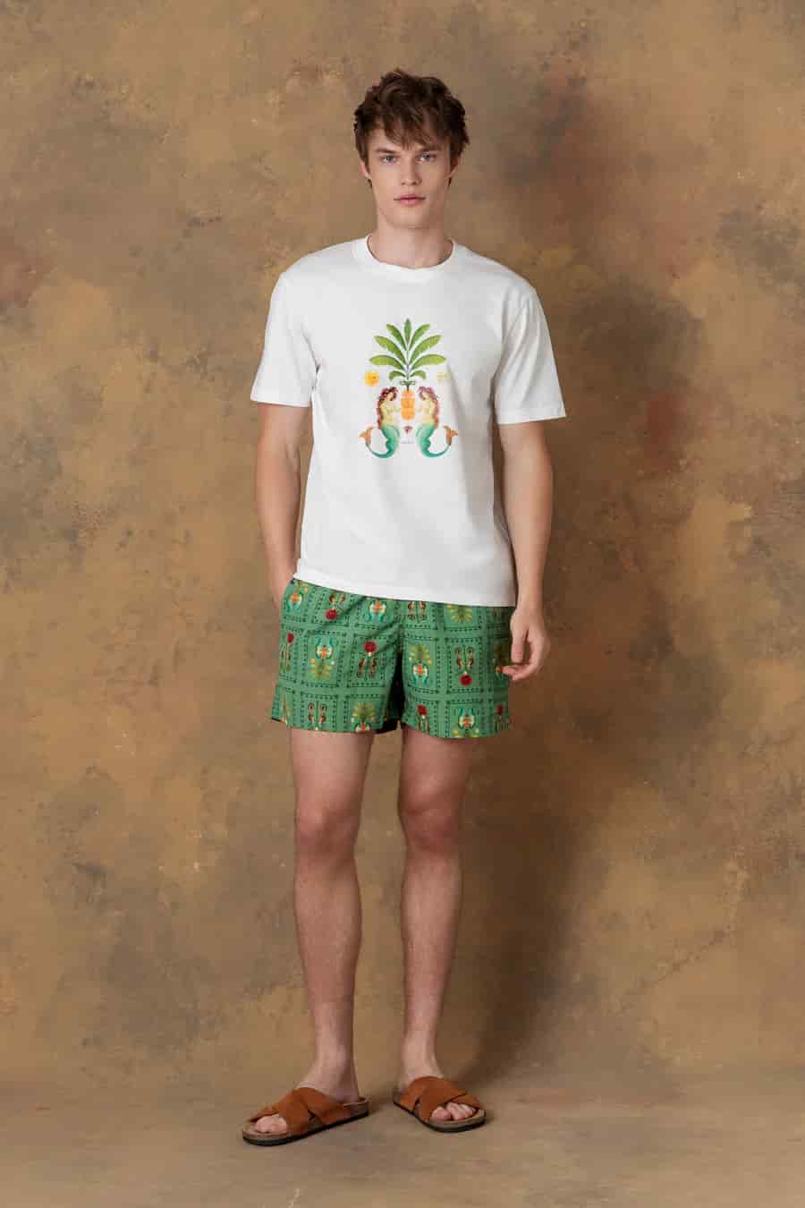 Men's cotton t-shirt amanzi white - miniatura 4