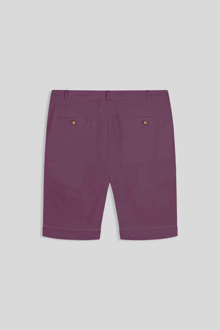 Men's linen bermuda amaranth - miniatura 2