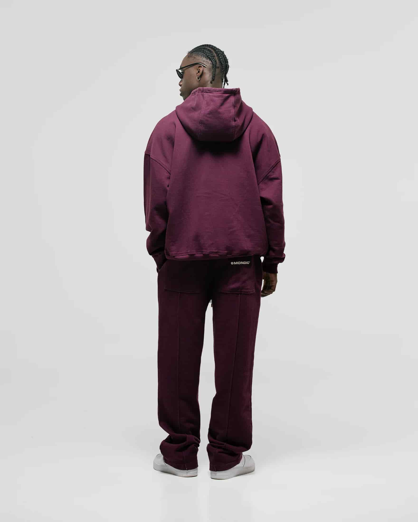 Zip Hoodie Oversized Básico V3 - Burgundy - miniatura 5