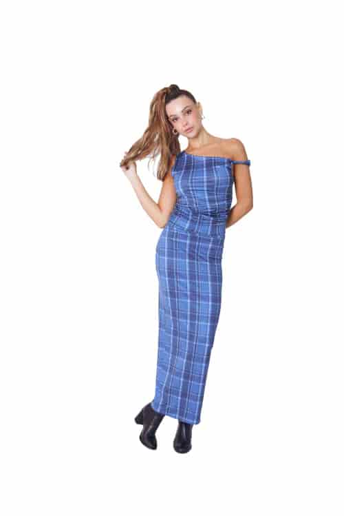 Assymetric Top in Blue Tartan - miniatura 7