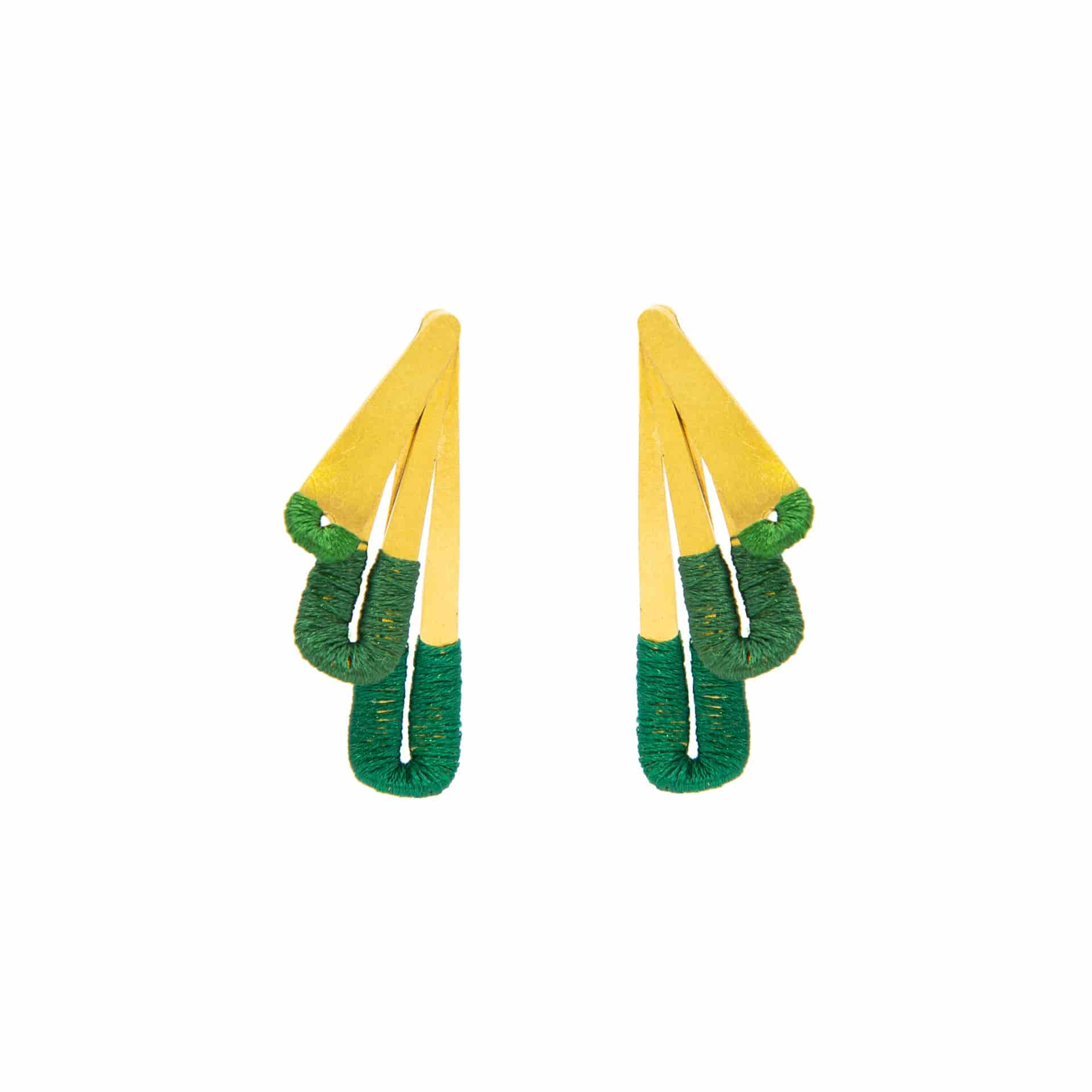 Trio Woven Wing Earrings - miniatura 2