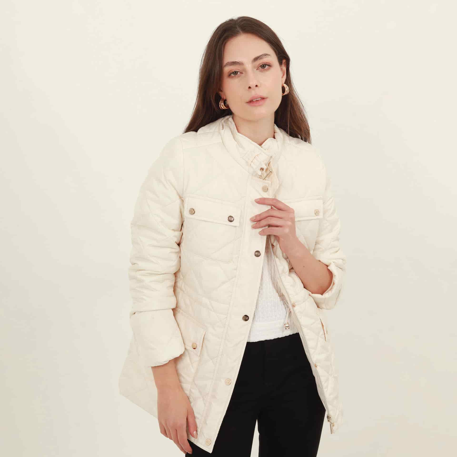 Chaqueta larga acolchada con ajuste en cintura - miniatura 14