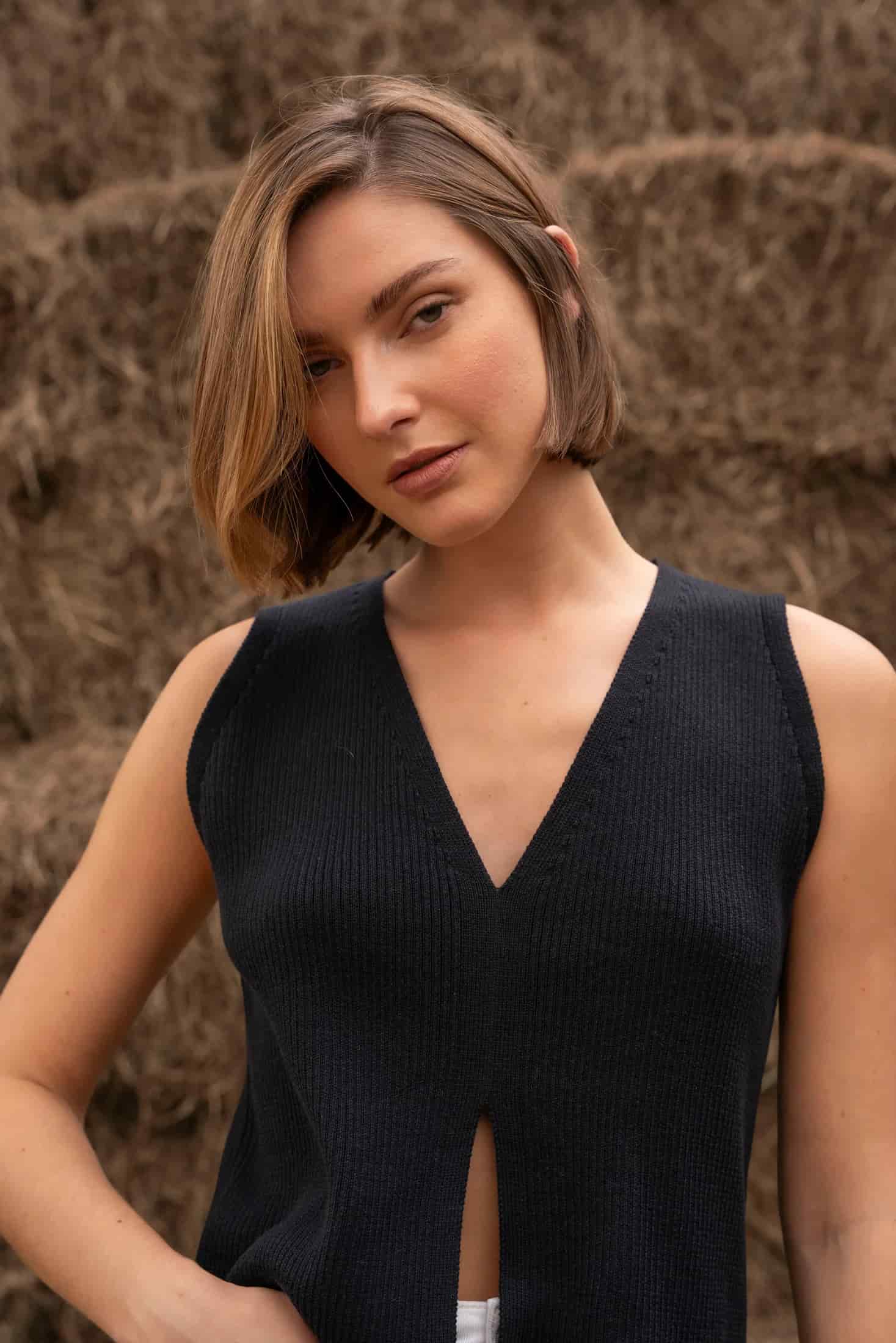 Lirio Vest Mujer Negro - miniatura 4