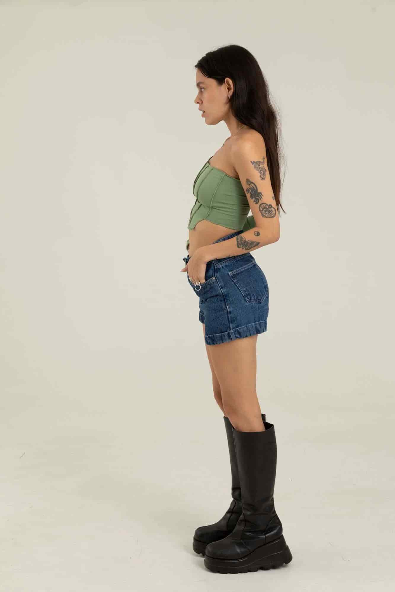 DARK BLUE DENIM SHORT - miniatura 19
