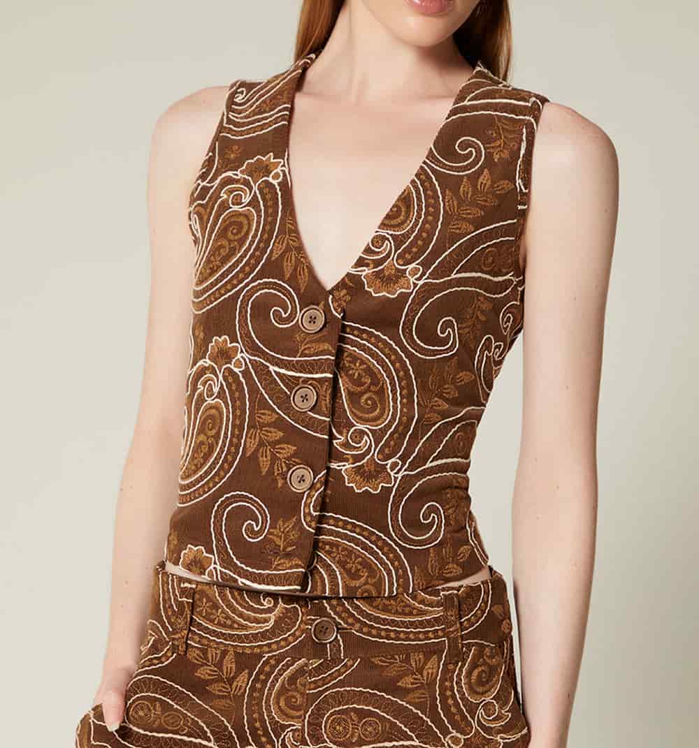 Chaleco en jacquard corduroy - miniatura 4