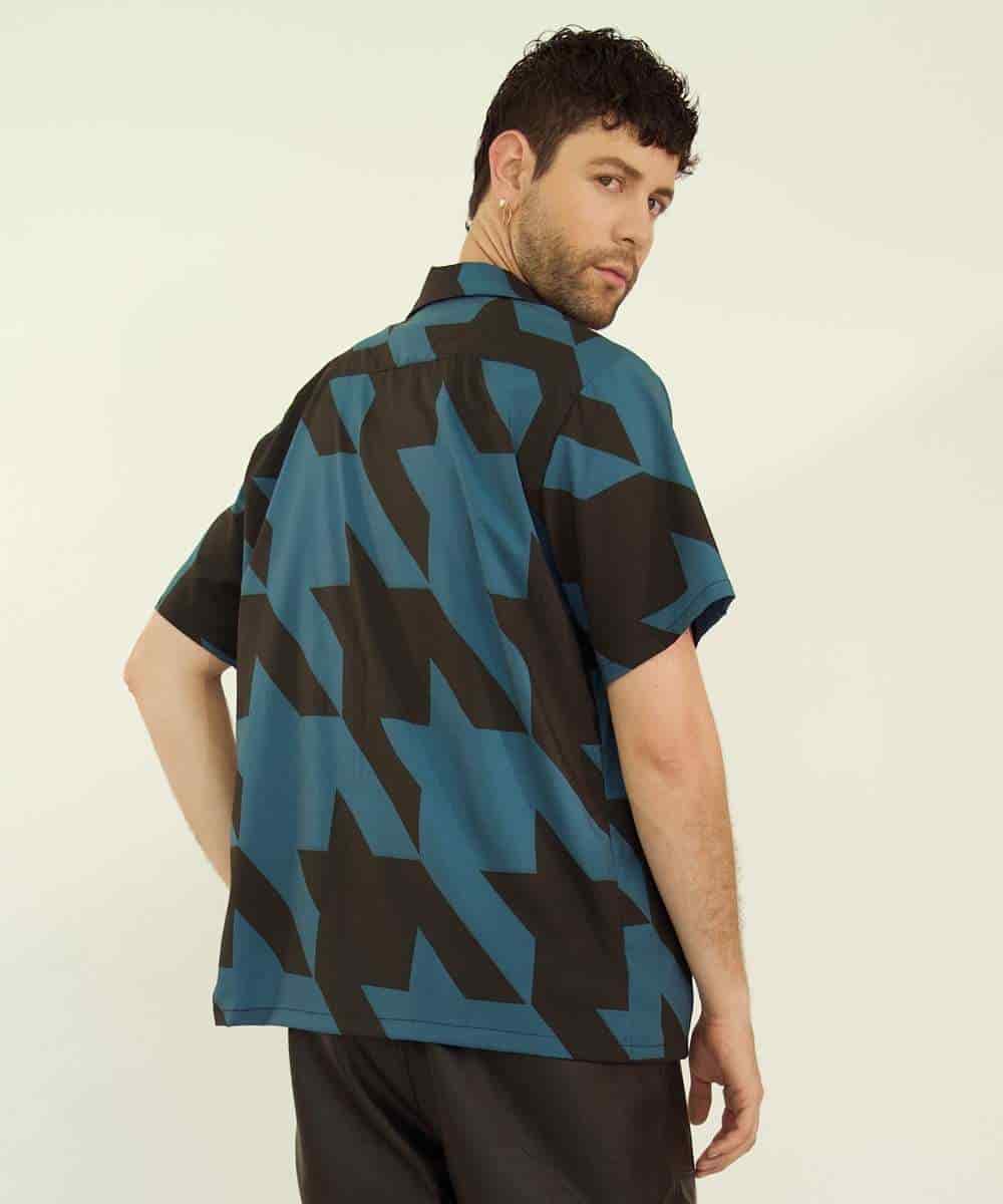 Camp Shirt in Midnight Houndstooth - miniatura 3