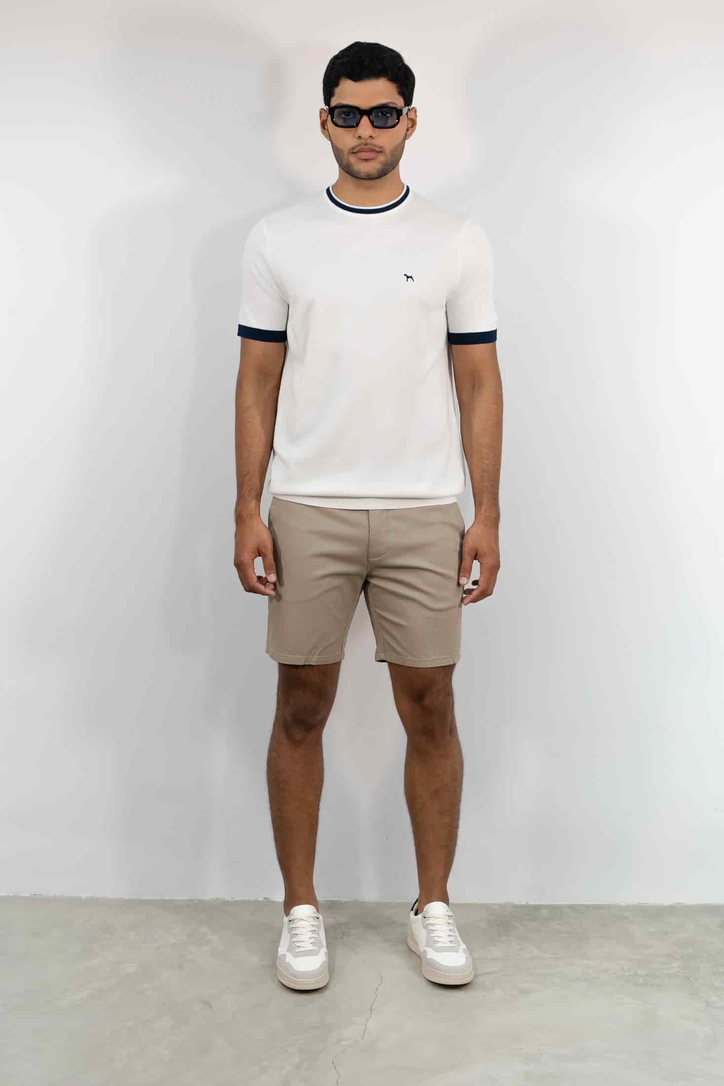 Suéter Fashion Blanco/Cuello Navy - miniatura 1