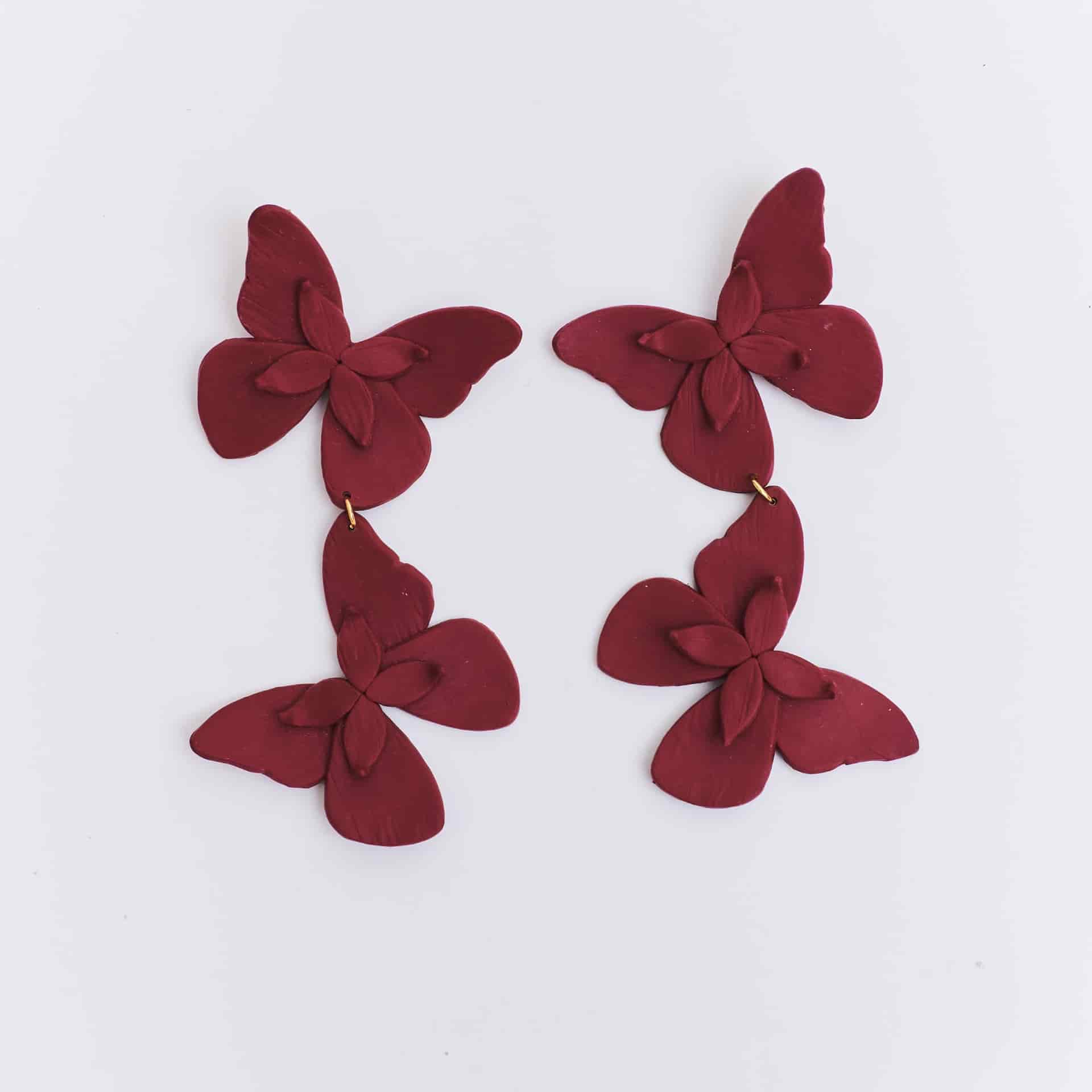 Aretes Alas en Flor Doble - miniatura 1