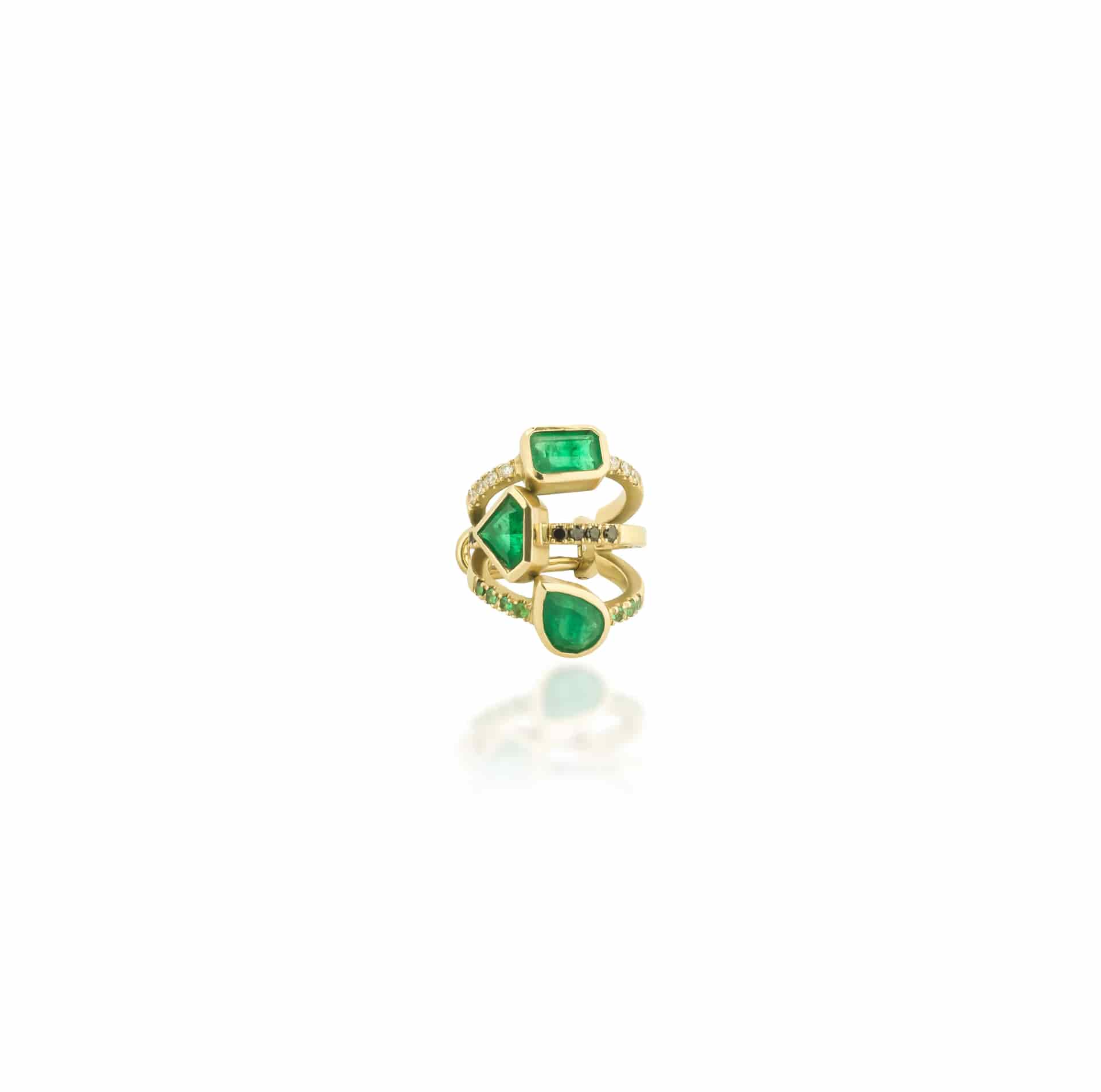Ear cuff 3 piedras V2 - miniatura 1