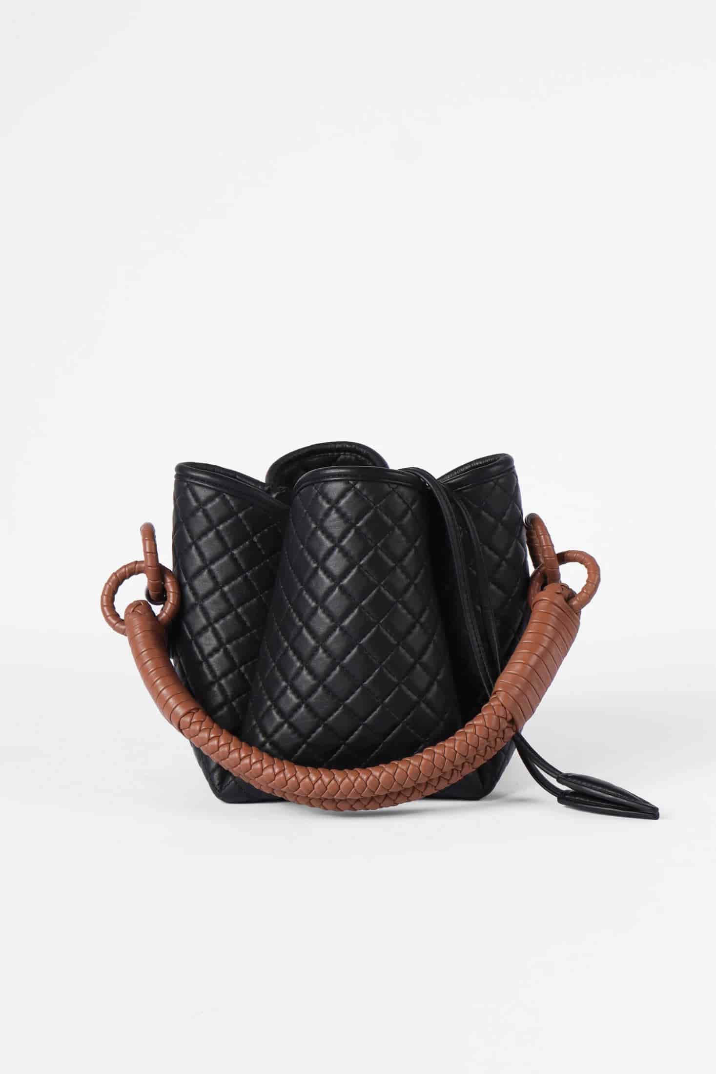 Tulip Mini Bucket Bag, Black & Brandy - miniatura 1