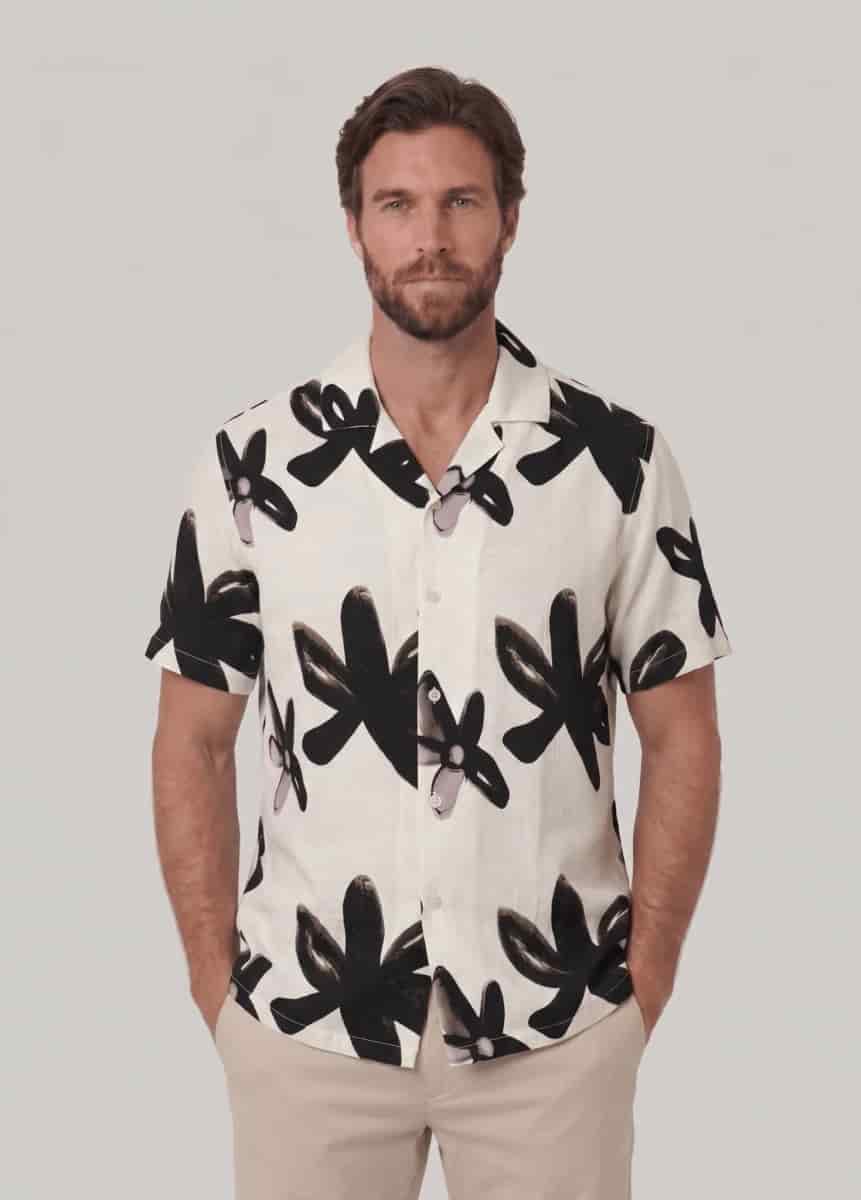 Camisa estampada manga corta para hombre Jon Sonen 027225077 - miniatura 2