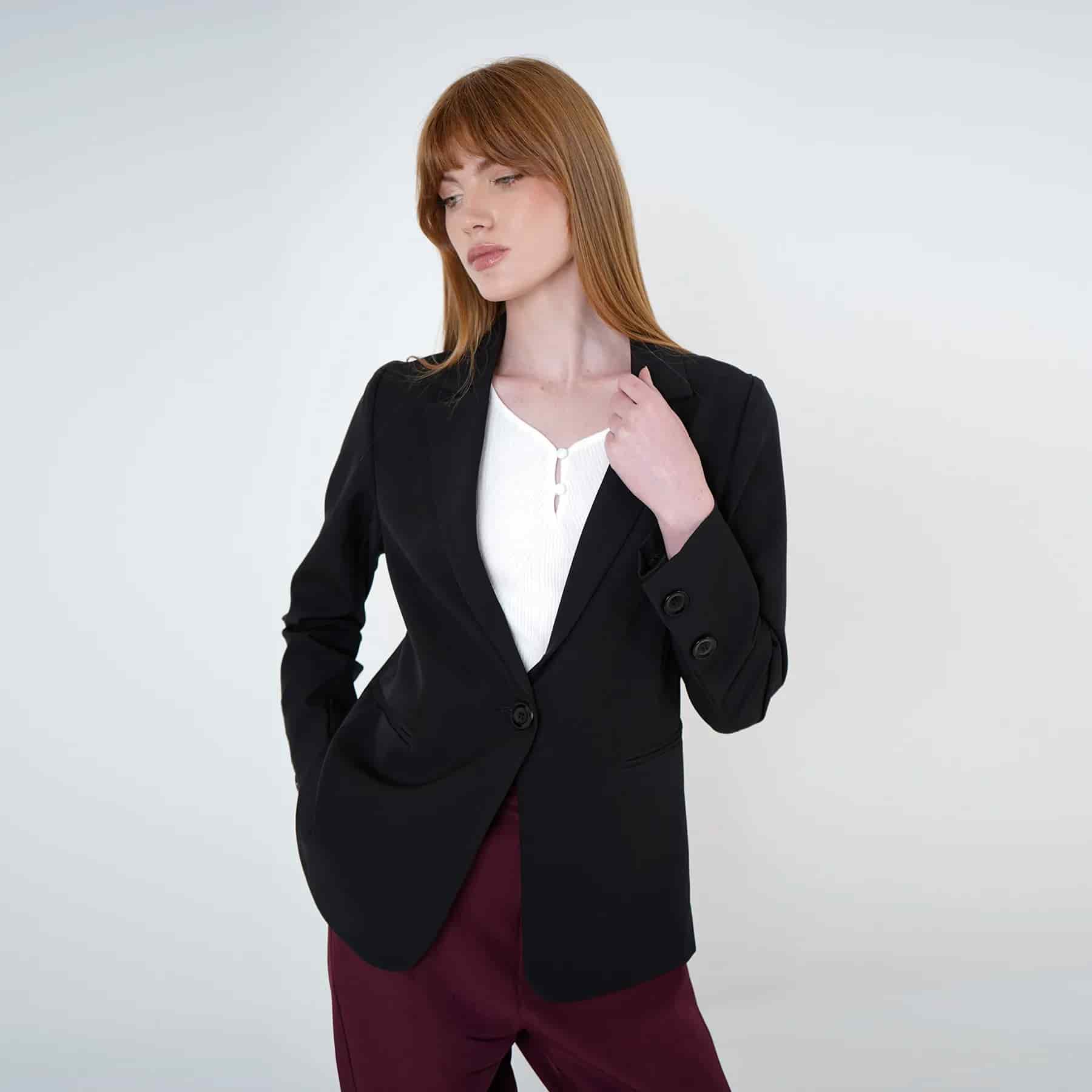 Chaqueta blazer básico con solapa y botones - miniatura 22