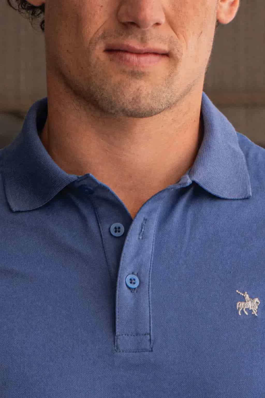 Camiseta Polo Basic Hombre Azul Petroleo - miniatura 3