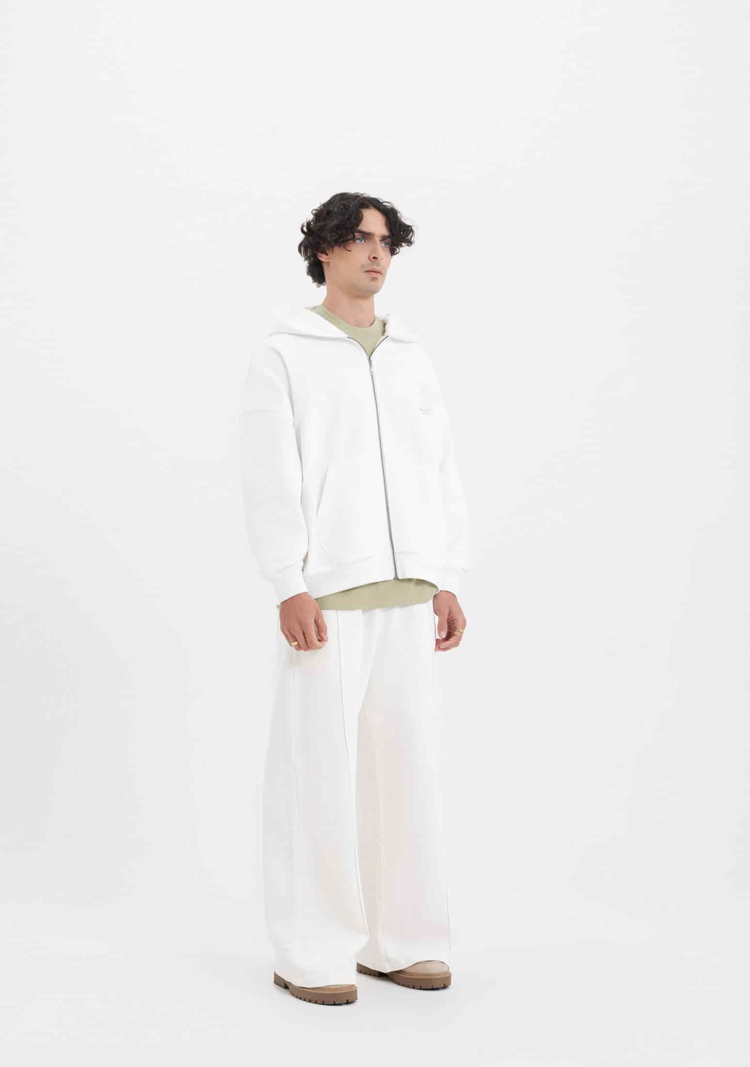 Across The Lines White Zip Hoodie - miniatura 4