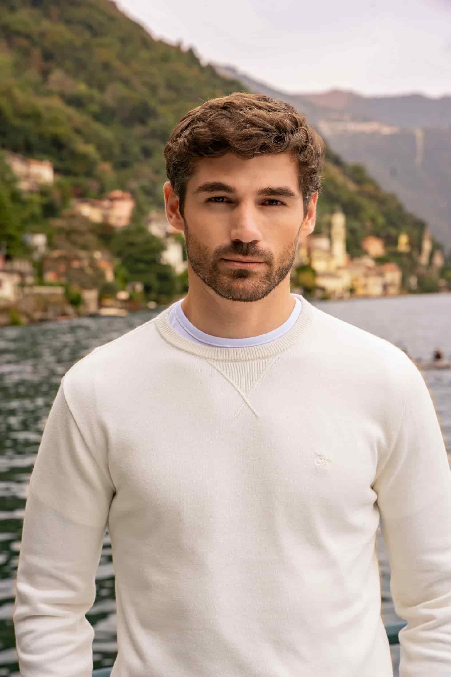 Suéter Crewneck Hombre Hueso - miniatura 3