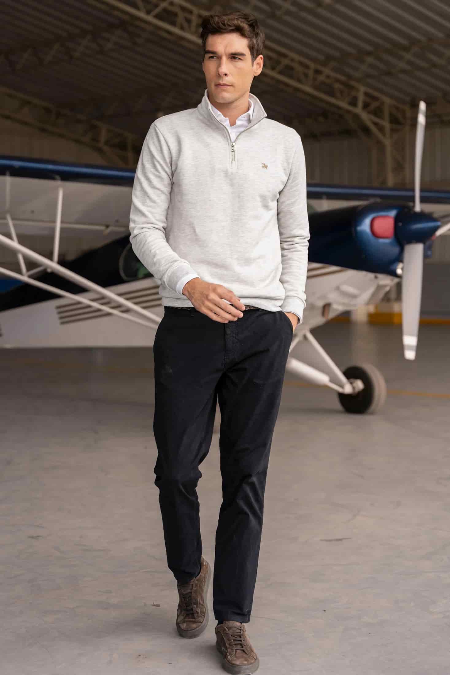 Suéter Halfzip Premium Hombre Arena - miniatura 2