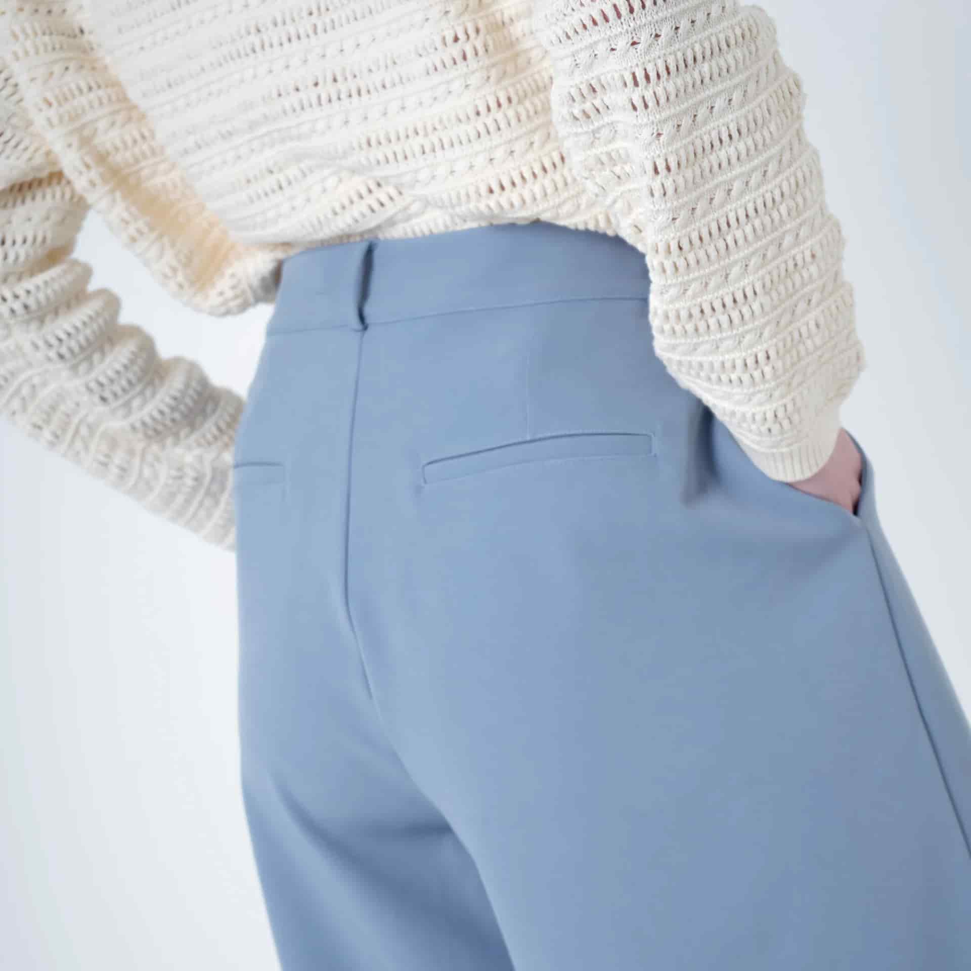 Pantalón palazzo elegante con prenses - miniatura 3