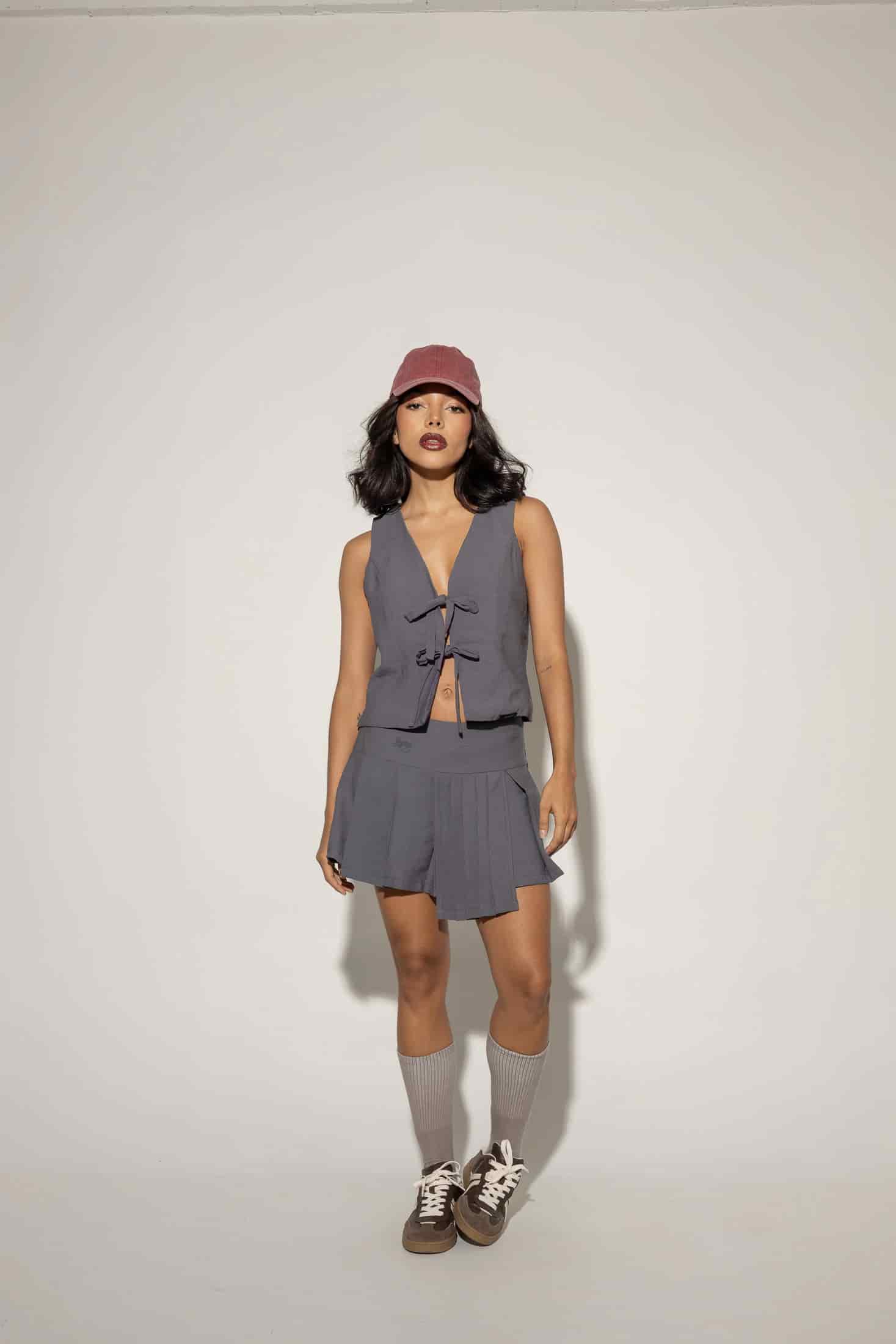 Falda Mini Redemption asimétrica-Gris - miniatura 1