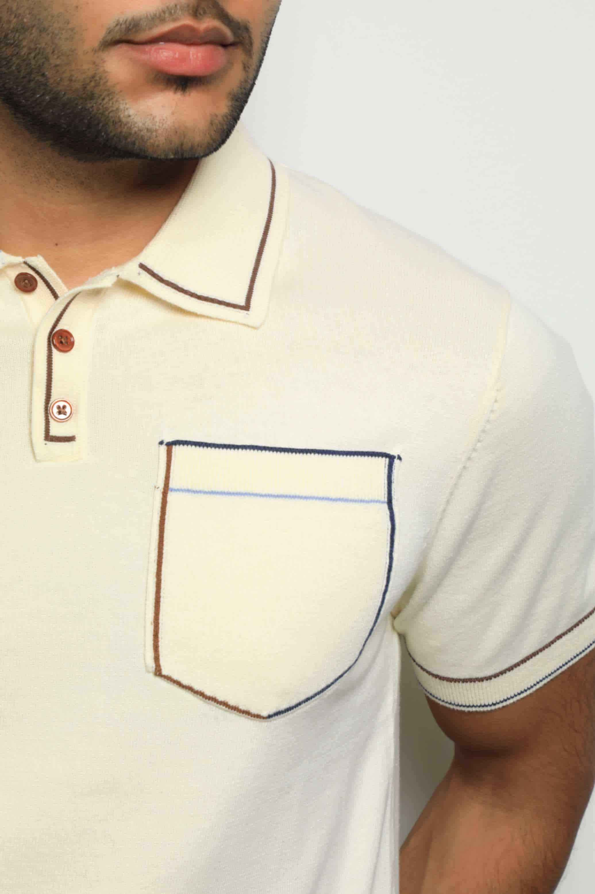 Suéter Tejido Fashion Crema/Bolsillo - miniatura 2