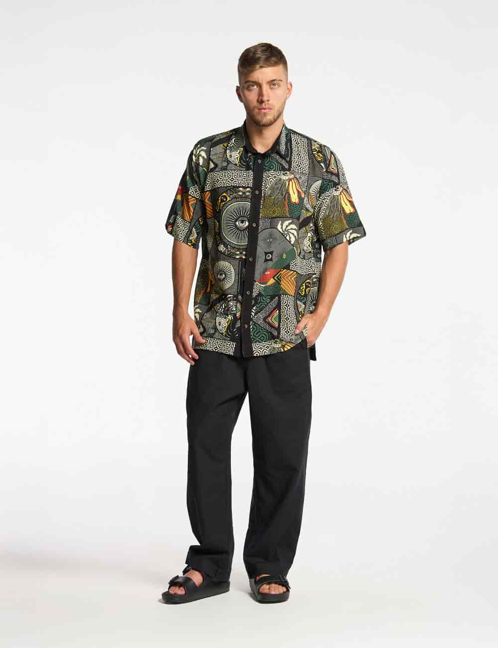 Camisa Oversize Kené multicolor Hombre - miniatura 4