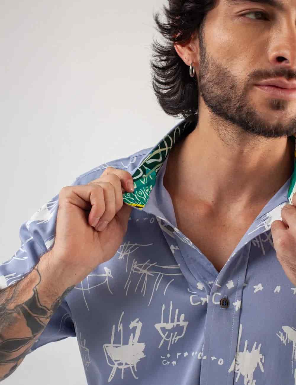 Camisa Regular Fit Le Panto Azul claro Hombre - miniatura 10