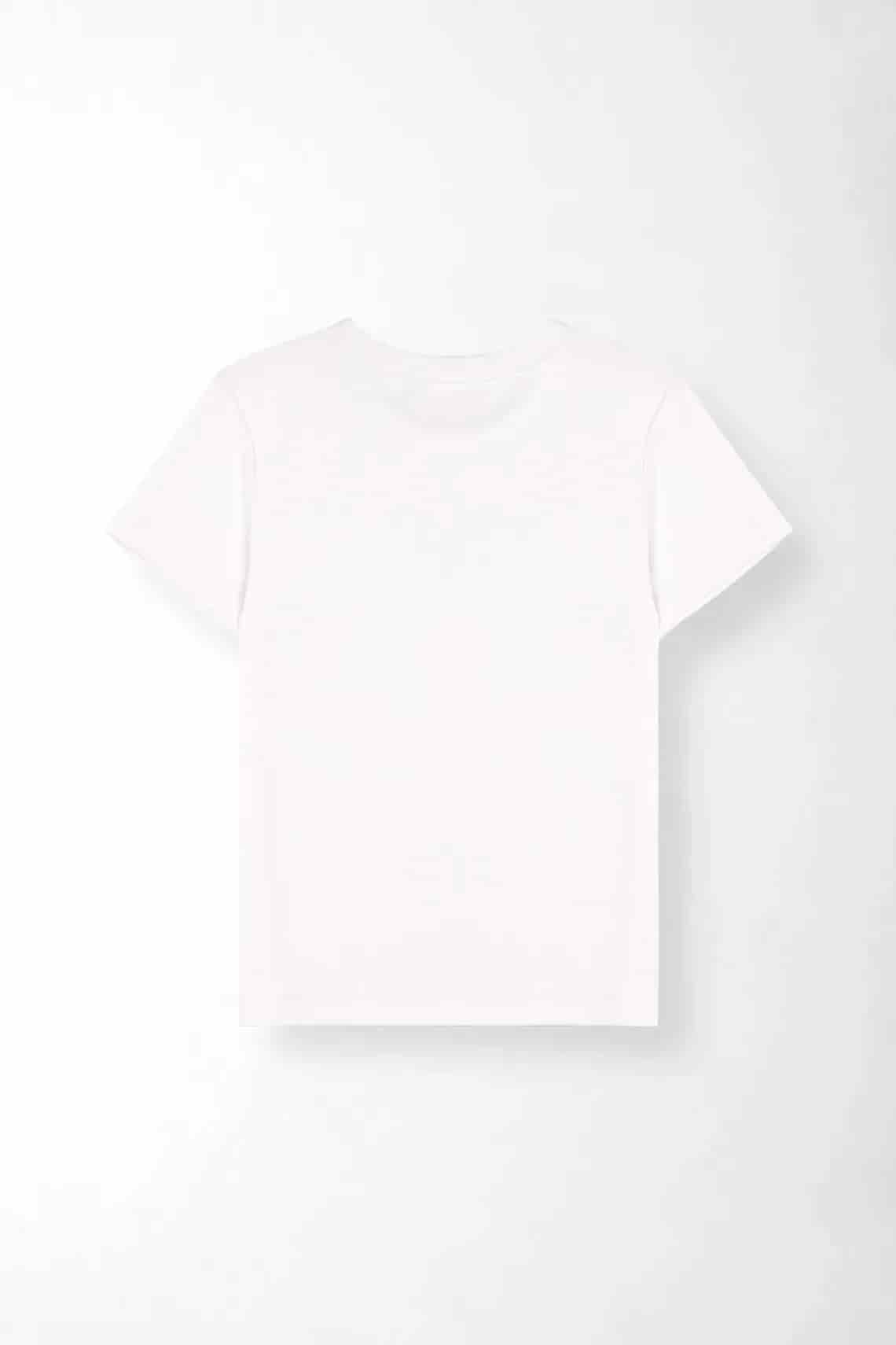 Camiseta regular fit con cuello redondo en blanco para mujer - miniatura 8