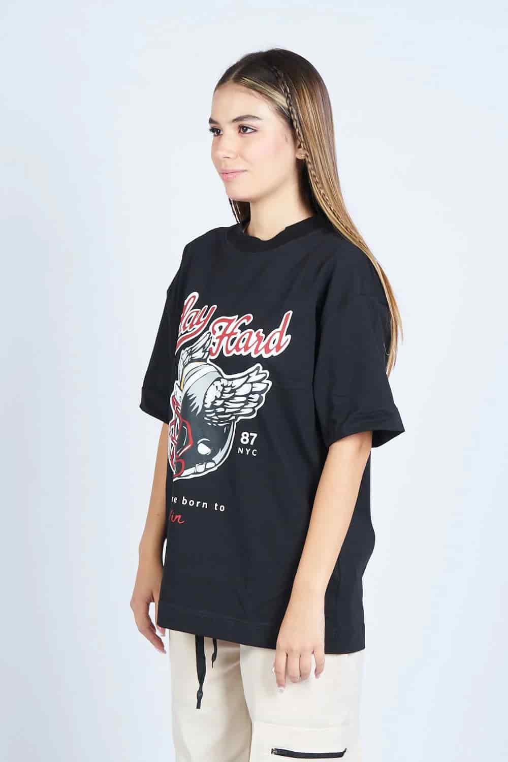 Camiseta oversize PLAY HARD NEGRO | DROP 03 | - miniatura 6