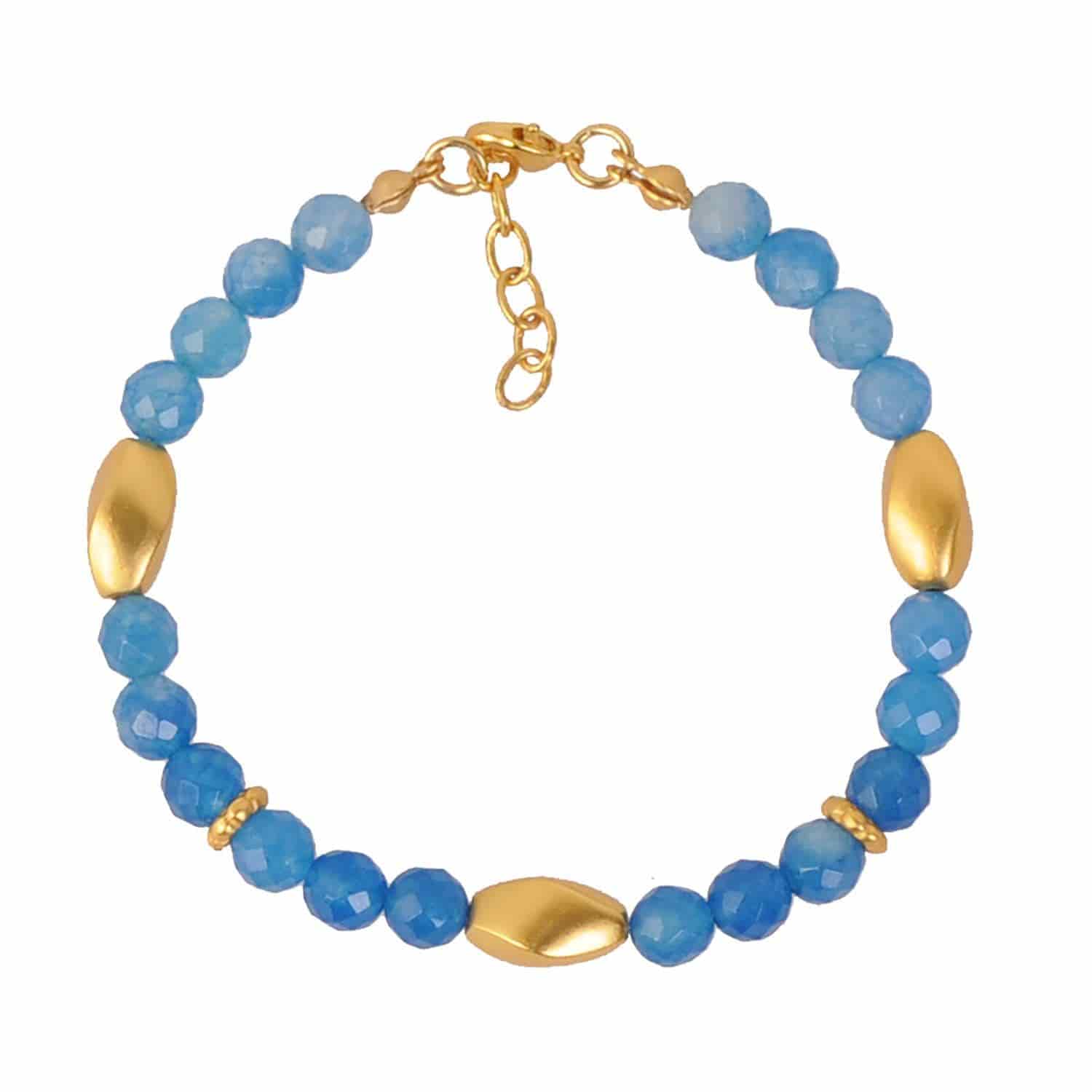 Pulsera Piedra Semipreciosa Ágata Azul 6mm - miniatura 1