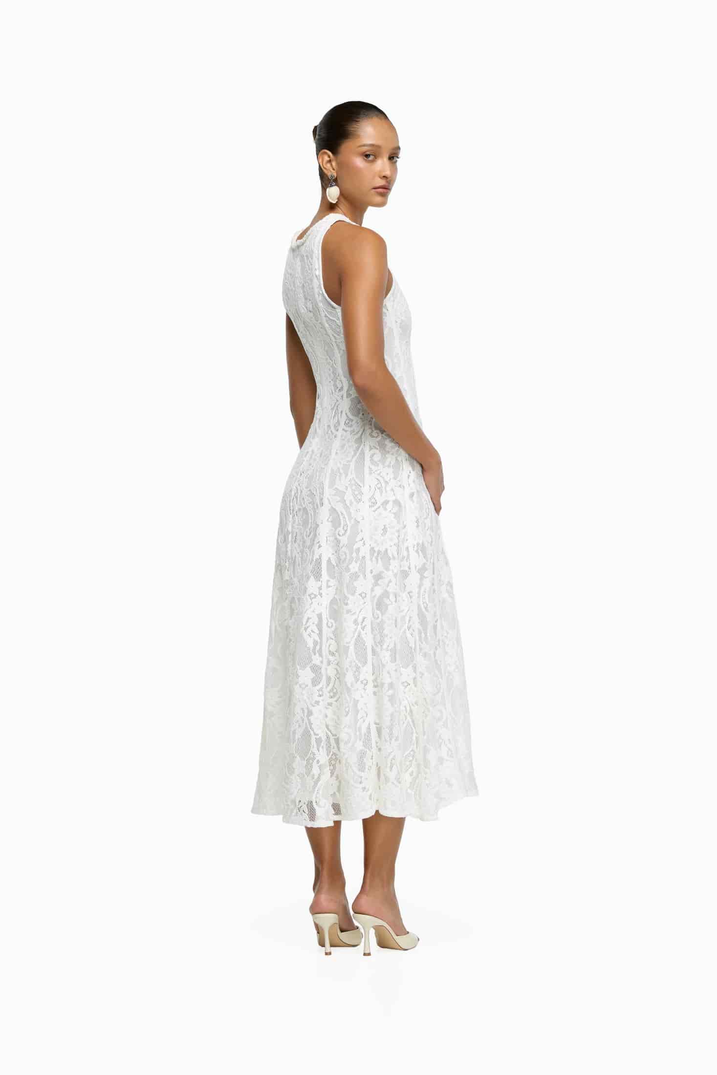 ANTOINETTE MIDI DRESS WHITE - miniatura 4