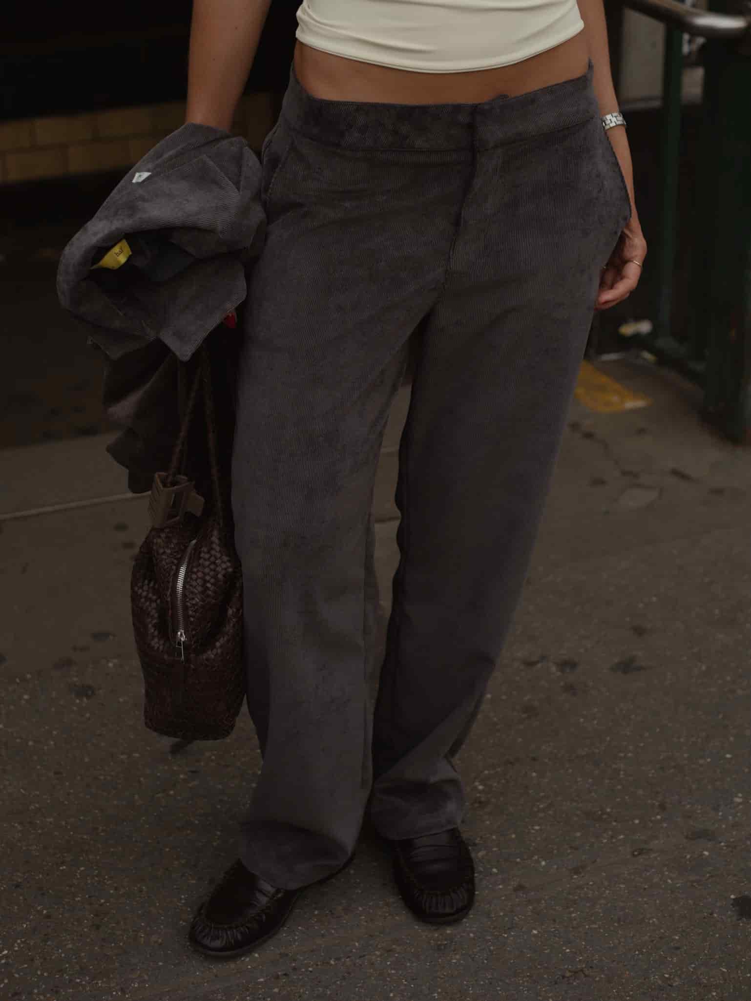 CORD STRAIGHT TROUSER - DEEP BROWN - miniatura 1