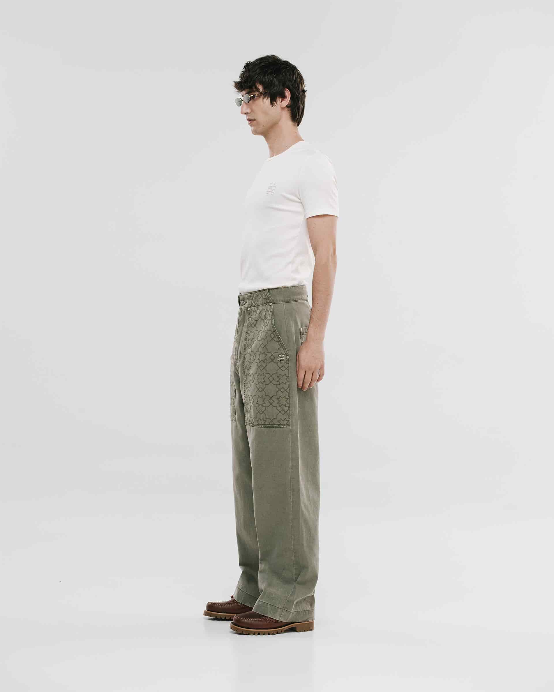 Wide Fit Chore Pants - Verde Oliva - miniatura 6