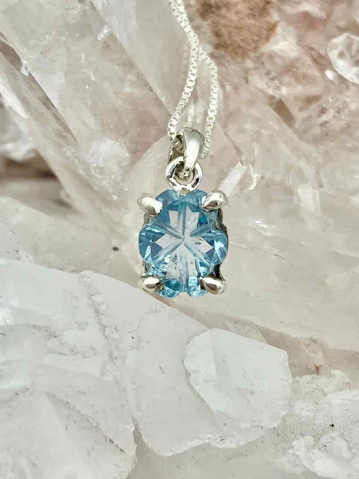 Aretes Topacio Azul flor - miniatura 2