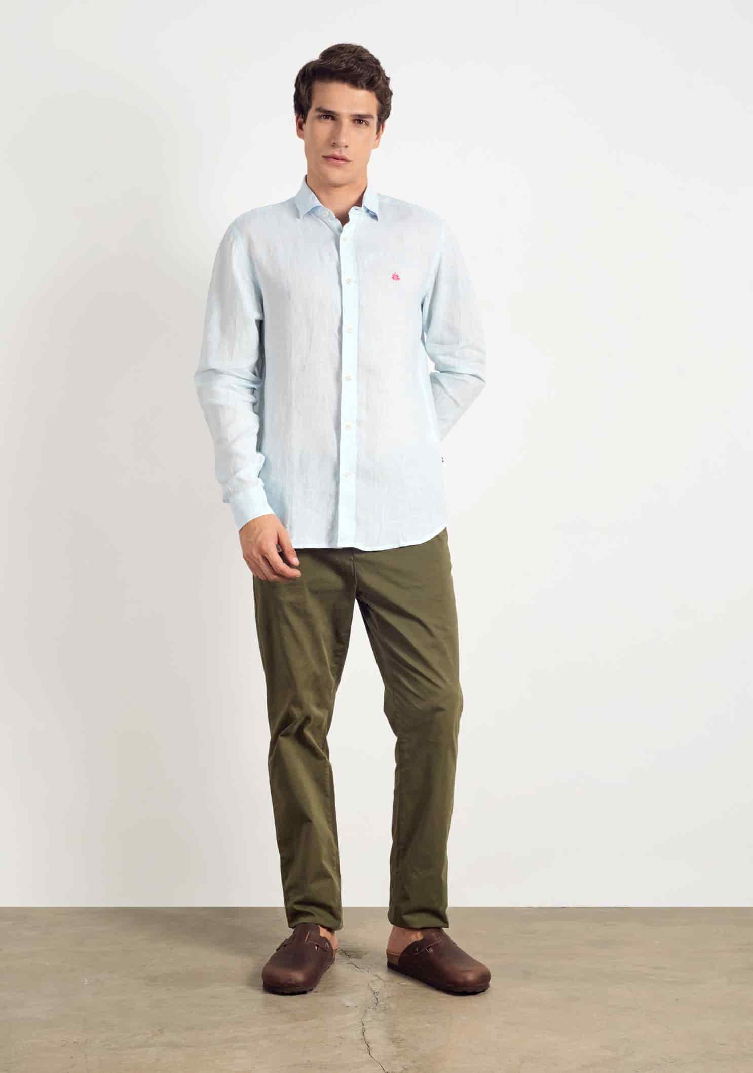 Camisa Lino CF Azul Celeste L-Fuc - miniatura 3