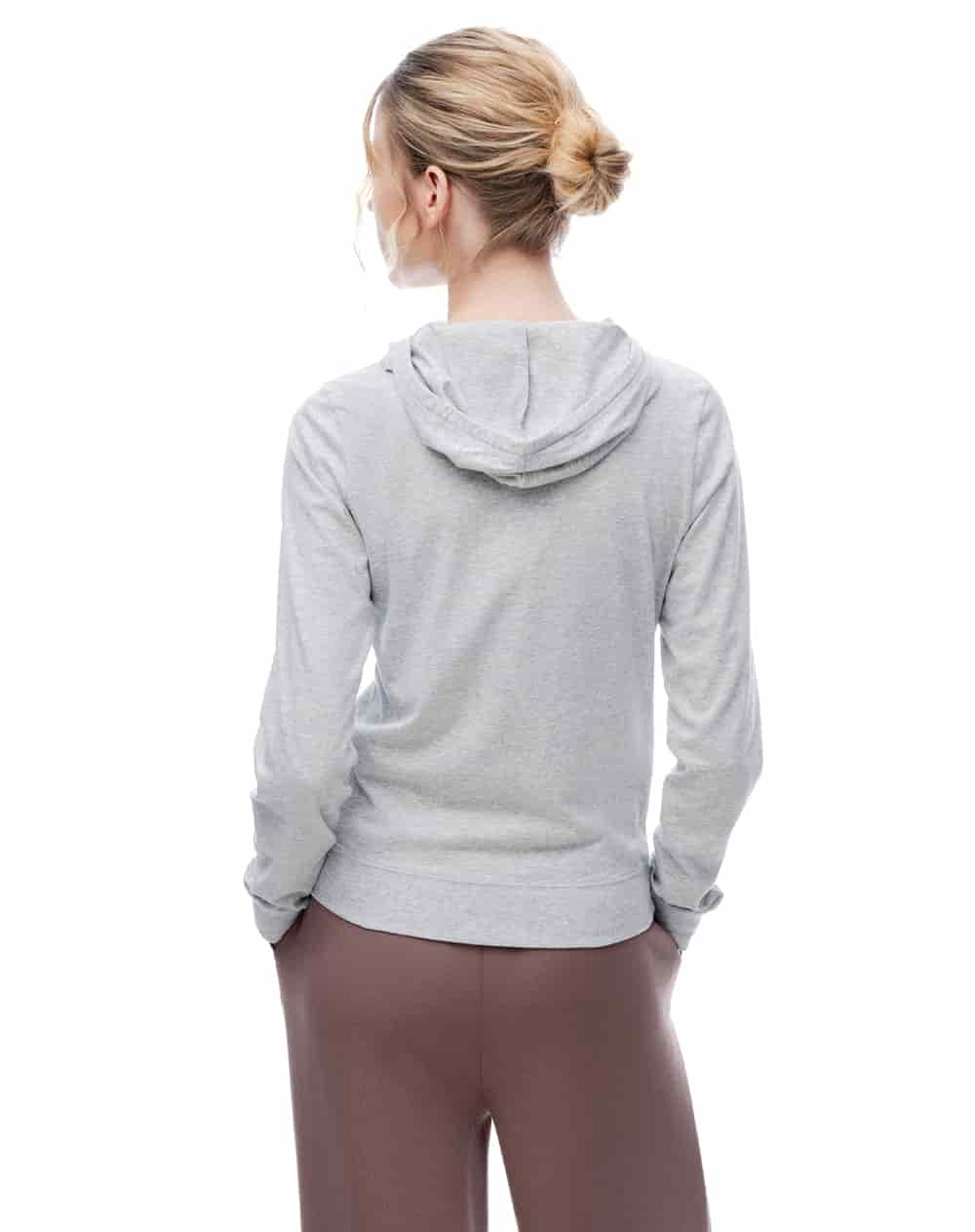 Chaqueta slim algodón gris mujer - miniatura 2