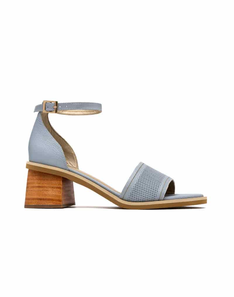 Sandalia para mujer en cuero de tacón robusto REF ZFR1805 - miniatura 1
