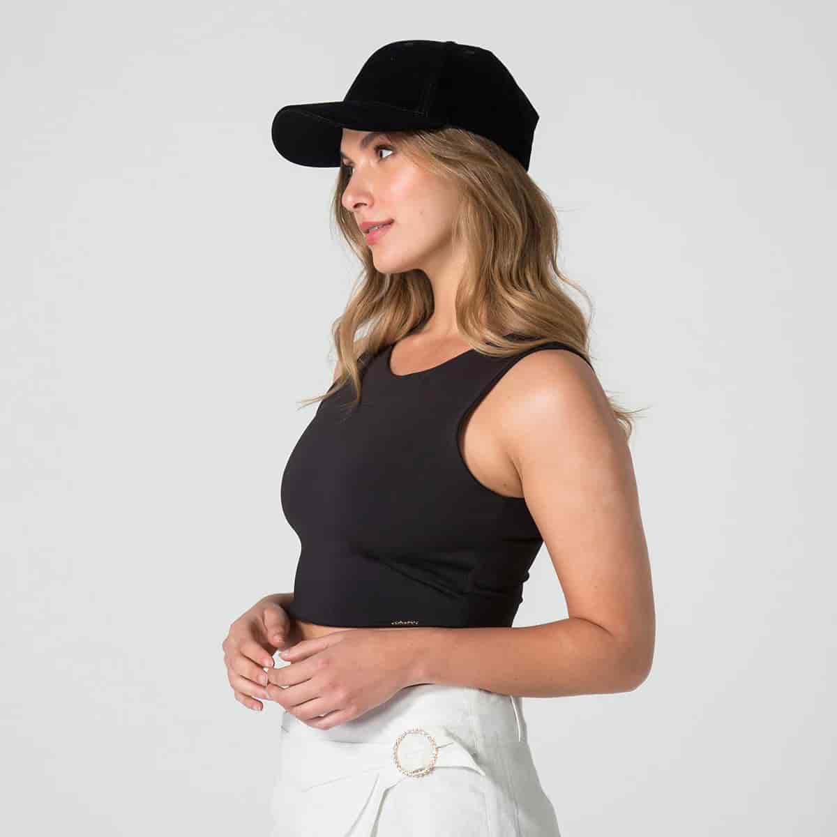 Blusa Crop Top Slim Manga Sisa Nova - miniatura 3