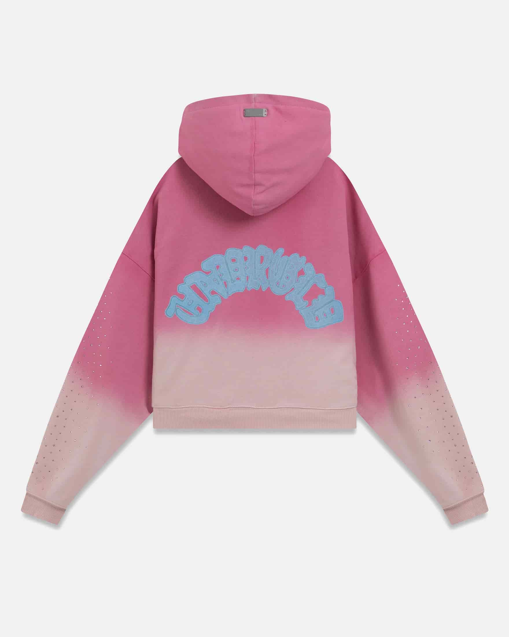 W Holy State UNDRGLD Zip Up Boxy Fit Hoodie Faded Pink - miniatura 3