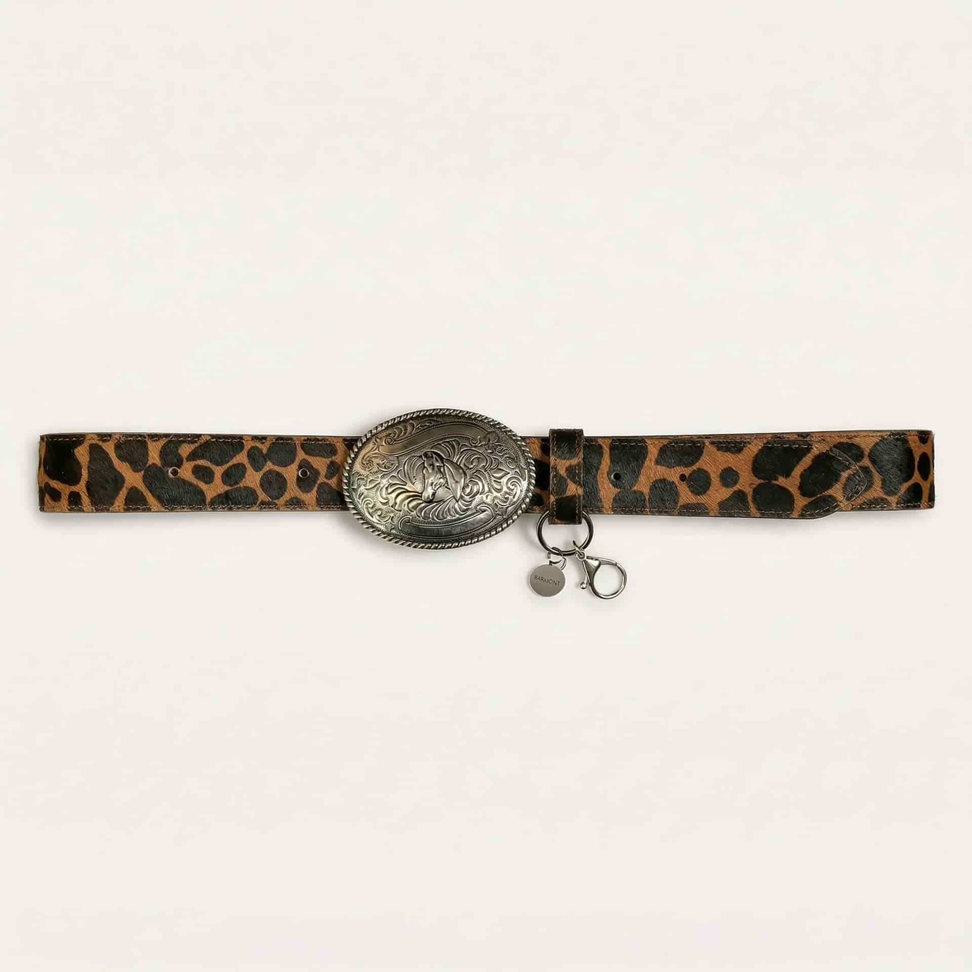 Cinturón de Cuero Leopardo con Hebilla Western – Barmont - miniatura 1
