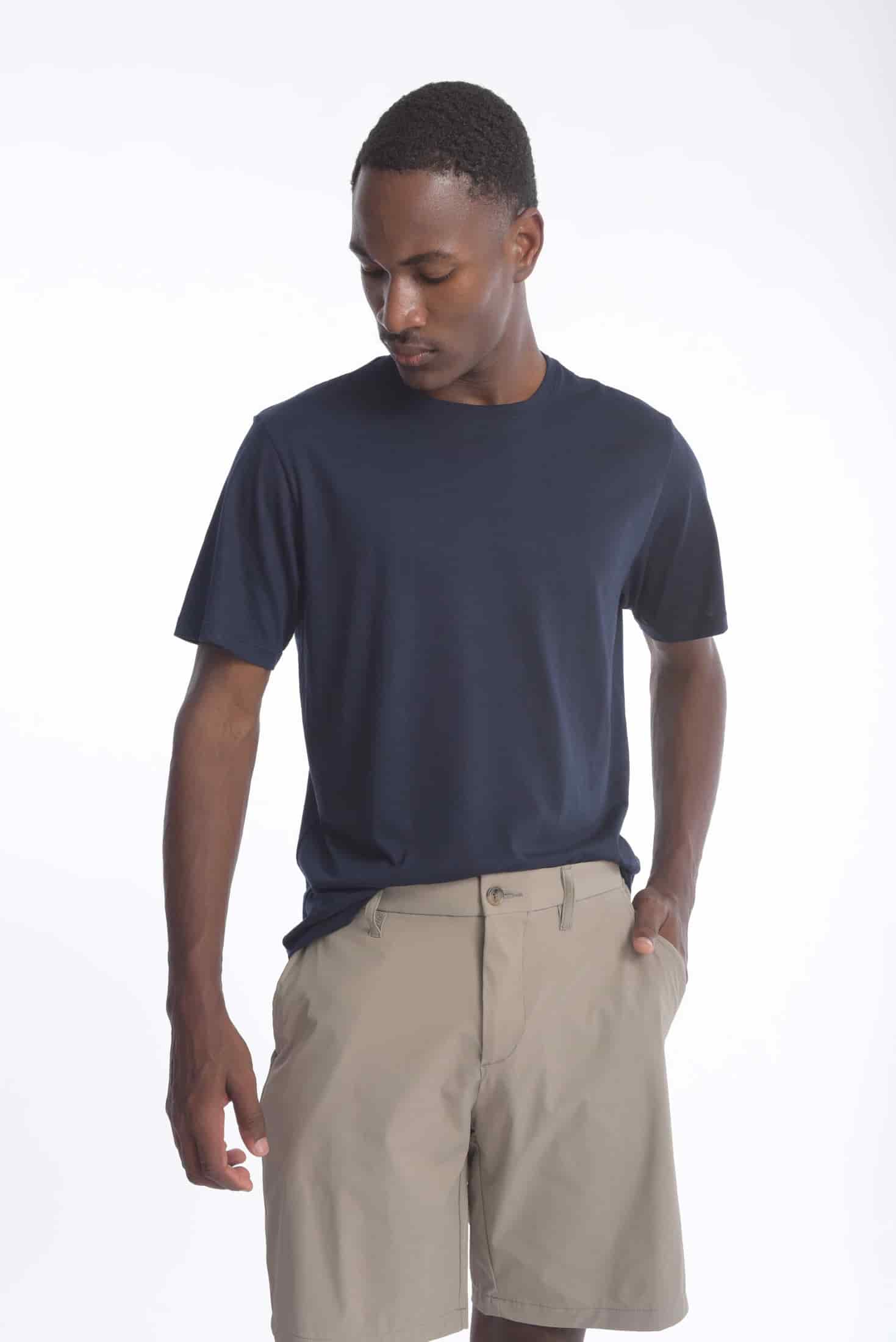 T-shirt Slim Fit 100% Algodón Azul Navy - miniatura 2